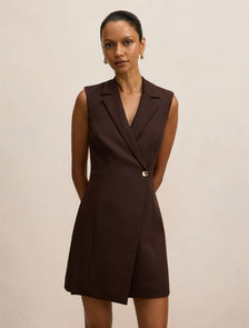 Winslet Petite Wrap Blazer Mini Dark Chocolate