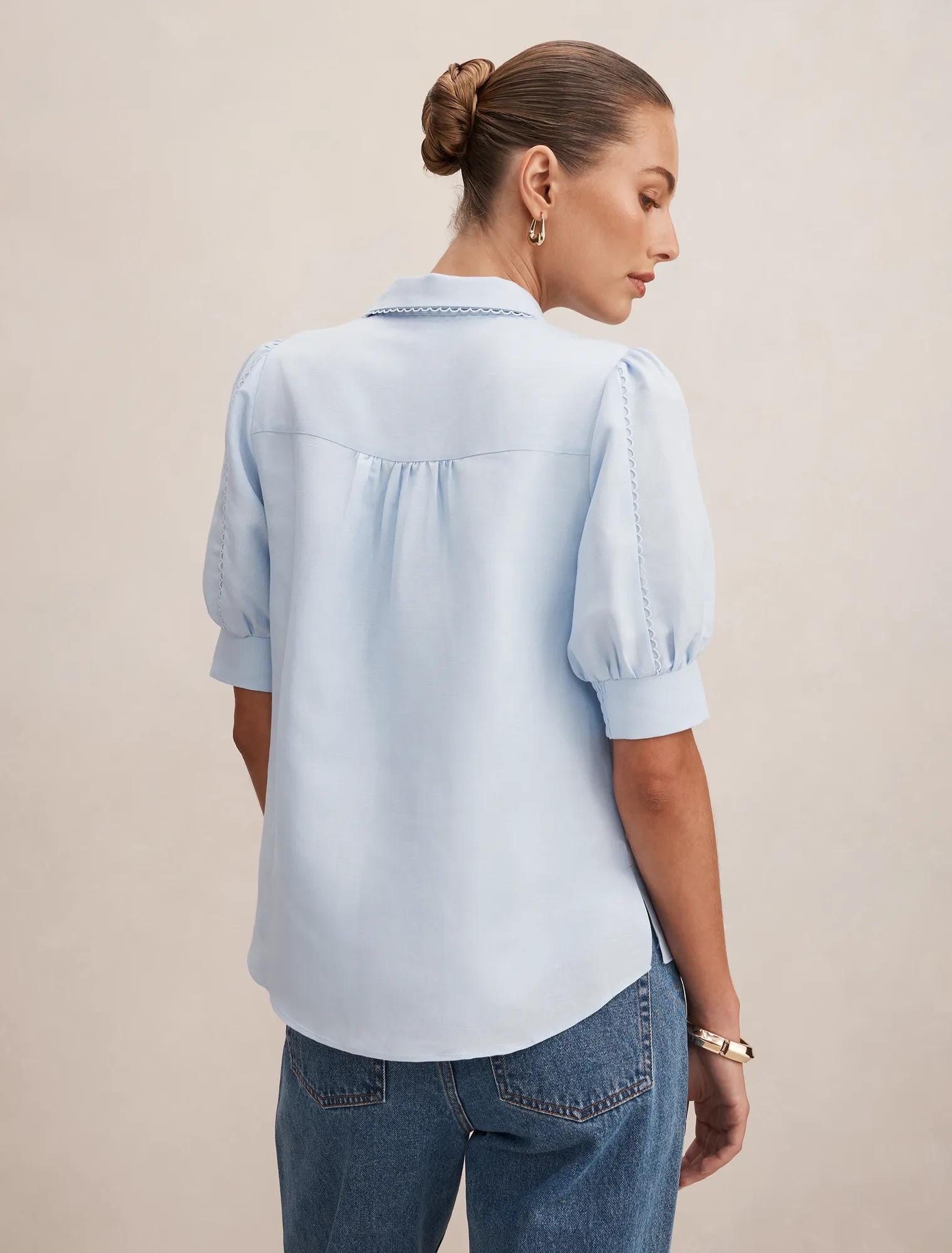 Finley Trim Detail Blouse Icicle