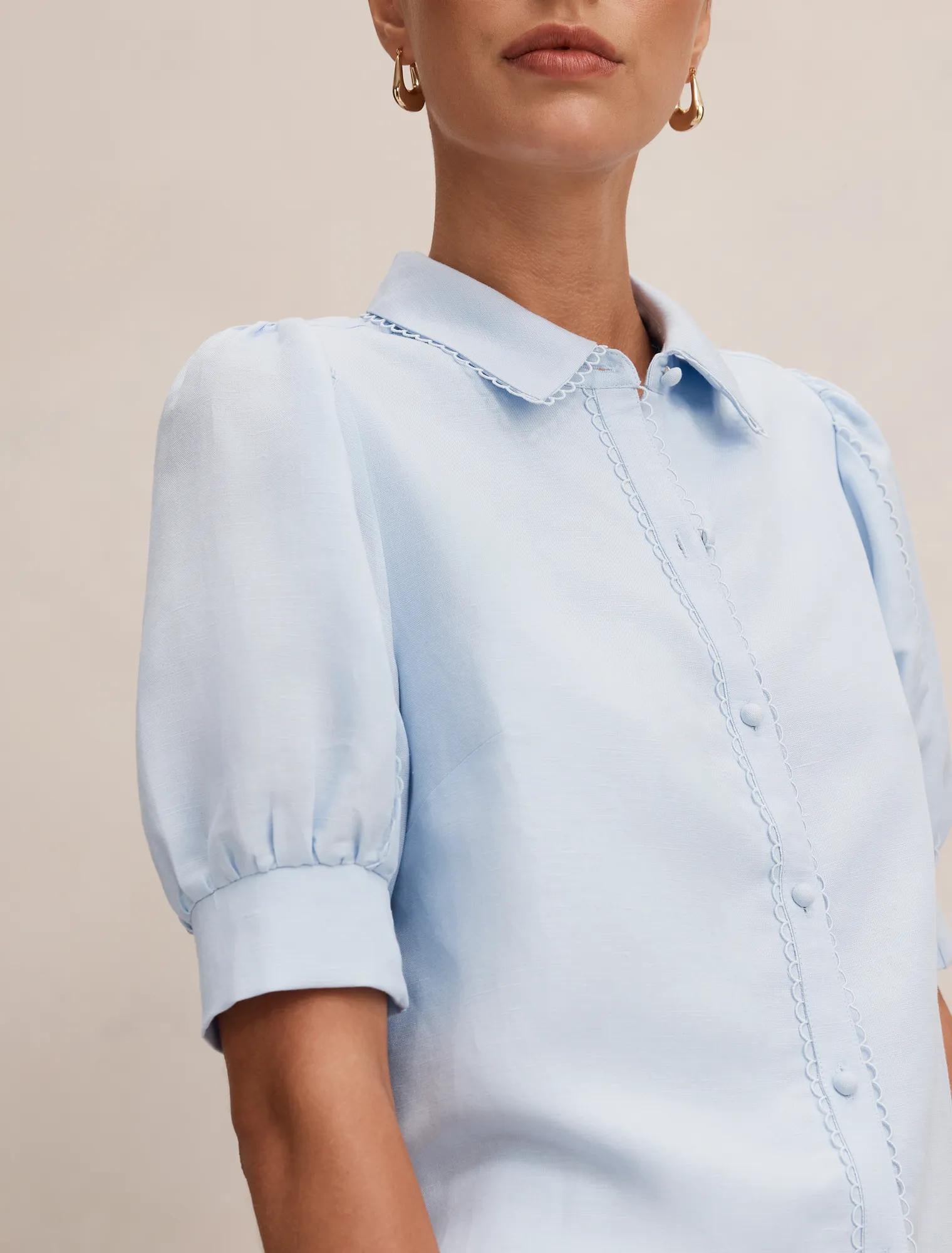 Finley Trim Detail Blouse Icicle