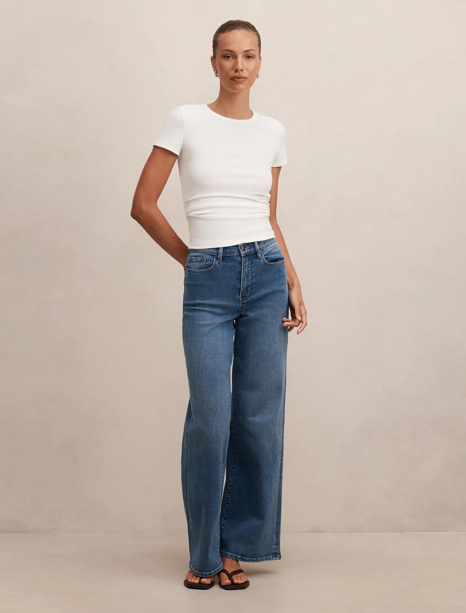Kelly Tuck Detail Baby Tee Porcelain