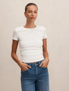 Kelly Tuck Detail Baby Tee Porcelain