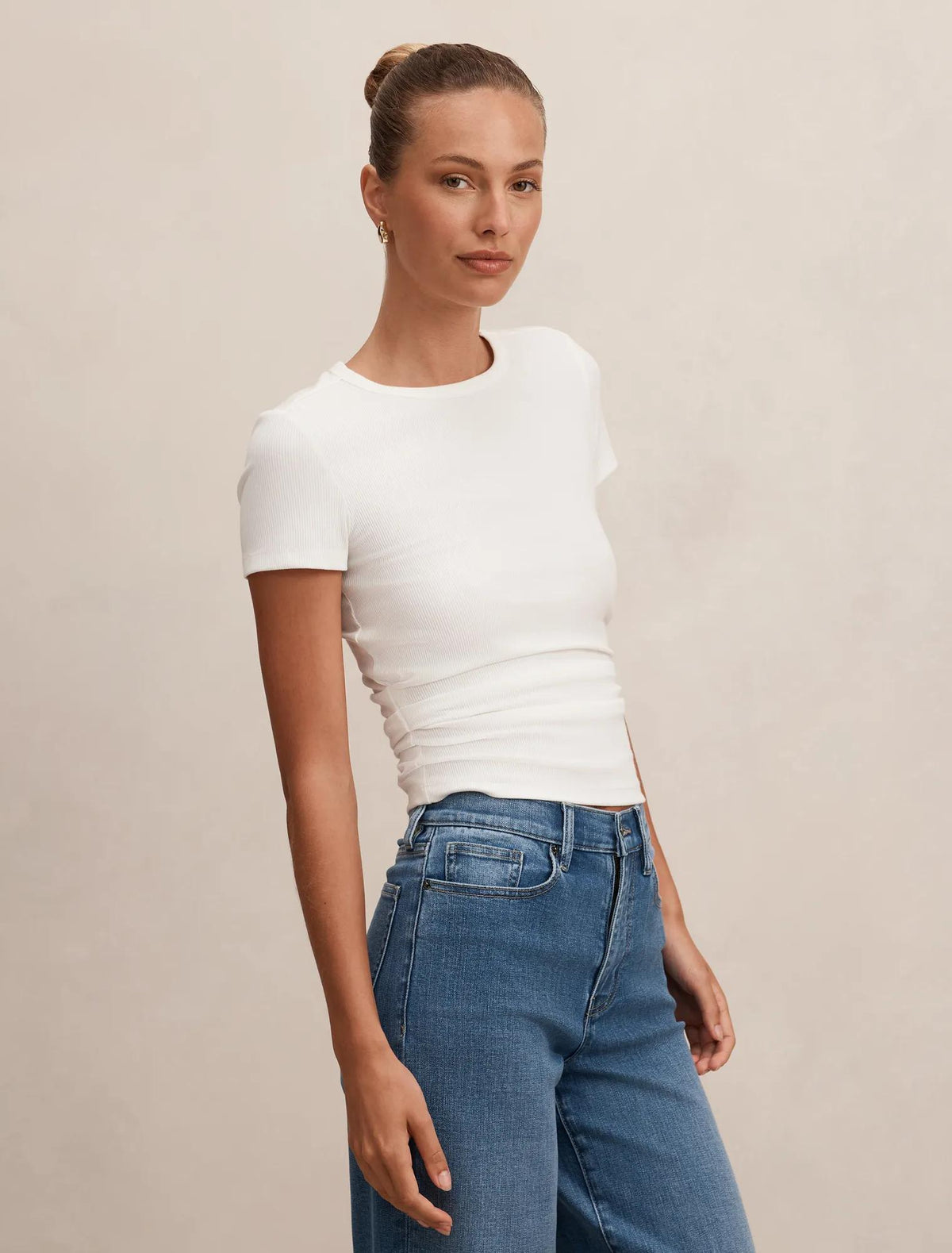 Kelly Tuck Detail Baby Tee Porcelain