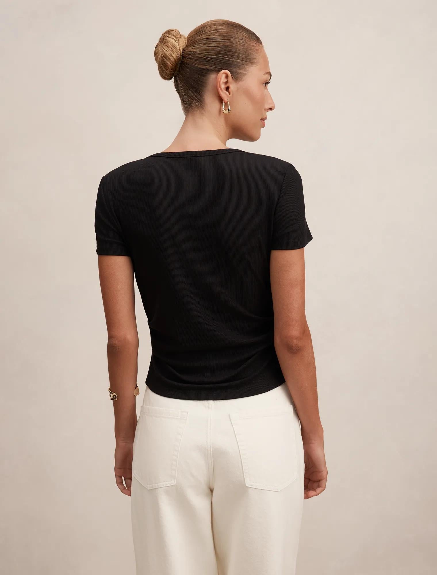 Kelly Tuck Detail Baby Tee Black