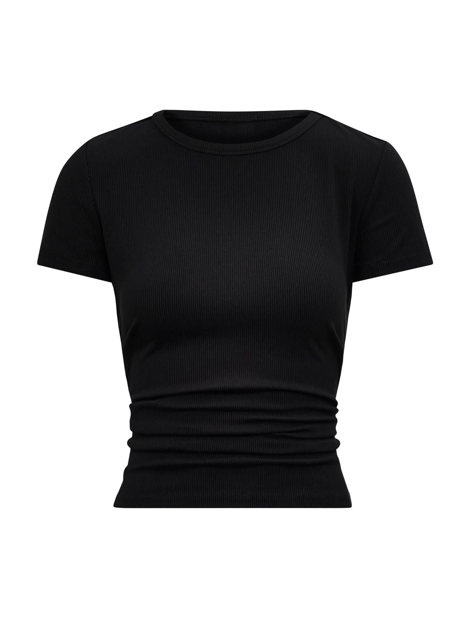 Kelly Tuck Detail Baby Tee Black_mannequin
