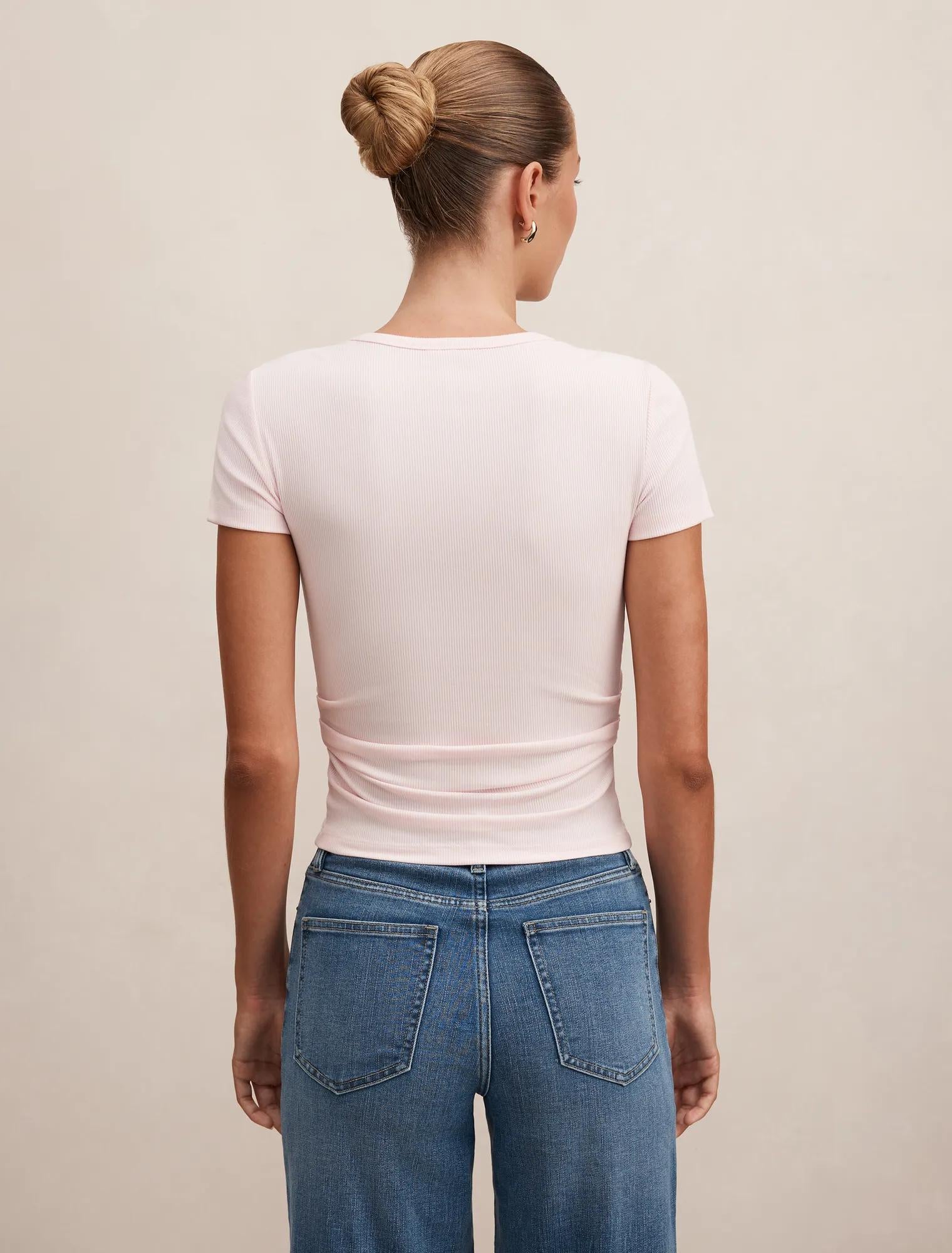 Kelly Tuck Detail Baby Tee Soft Pink