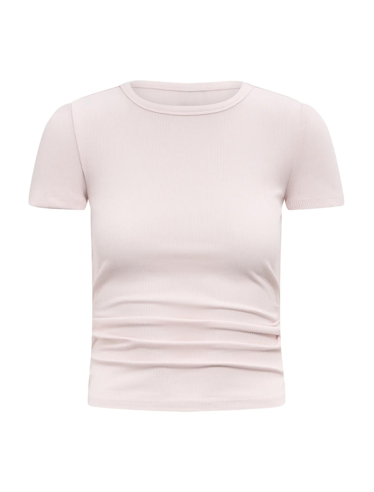 Kelly Tuck Detail Baby Tee Soft Pink_mannequin