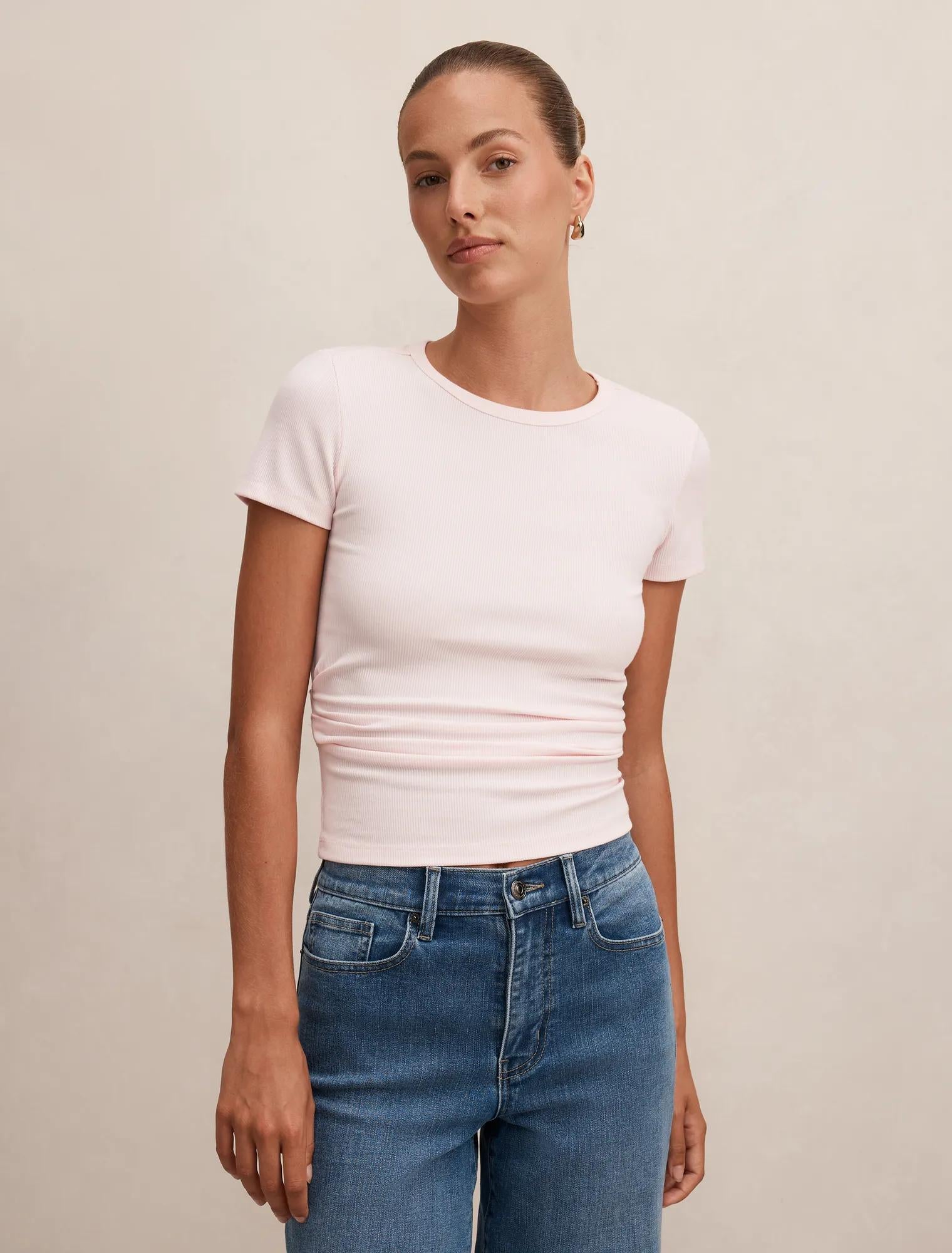 Kelly Tuck Detail Baby Tee Soft Pink