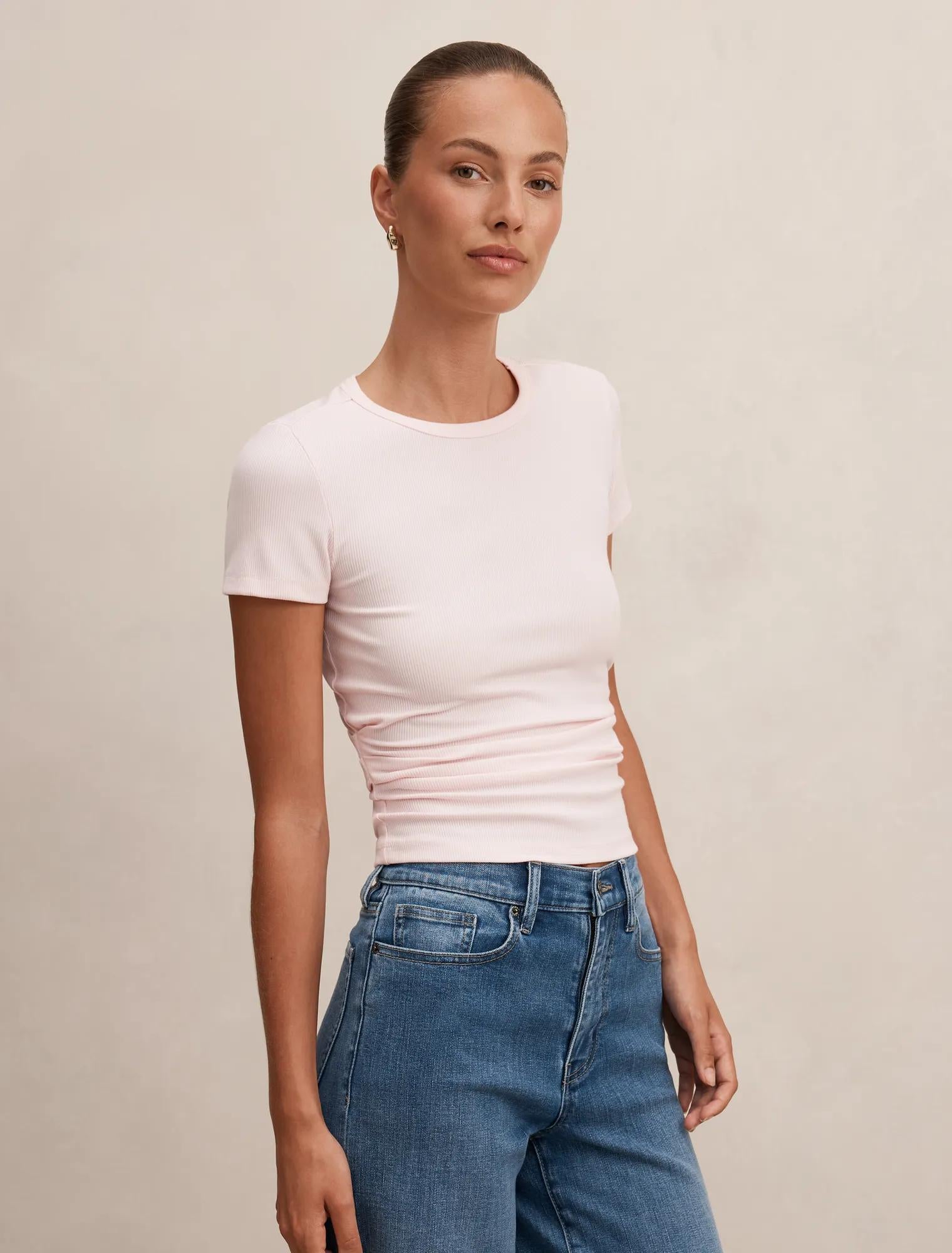 Kelly Tuck Detail Baby Tee Soft Pink
