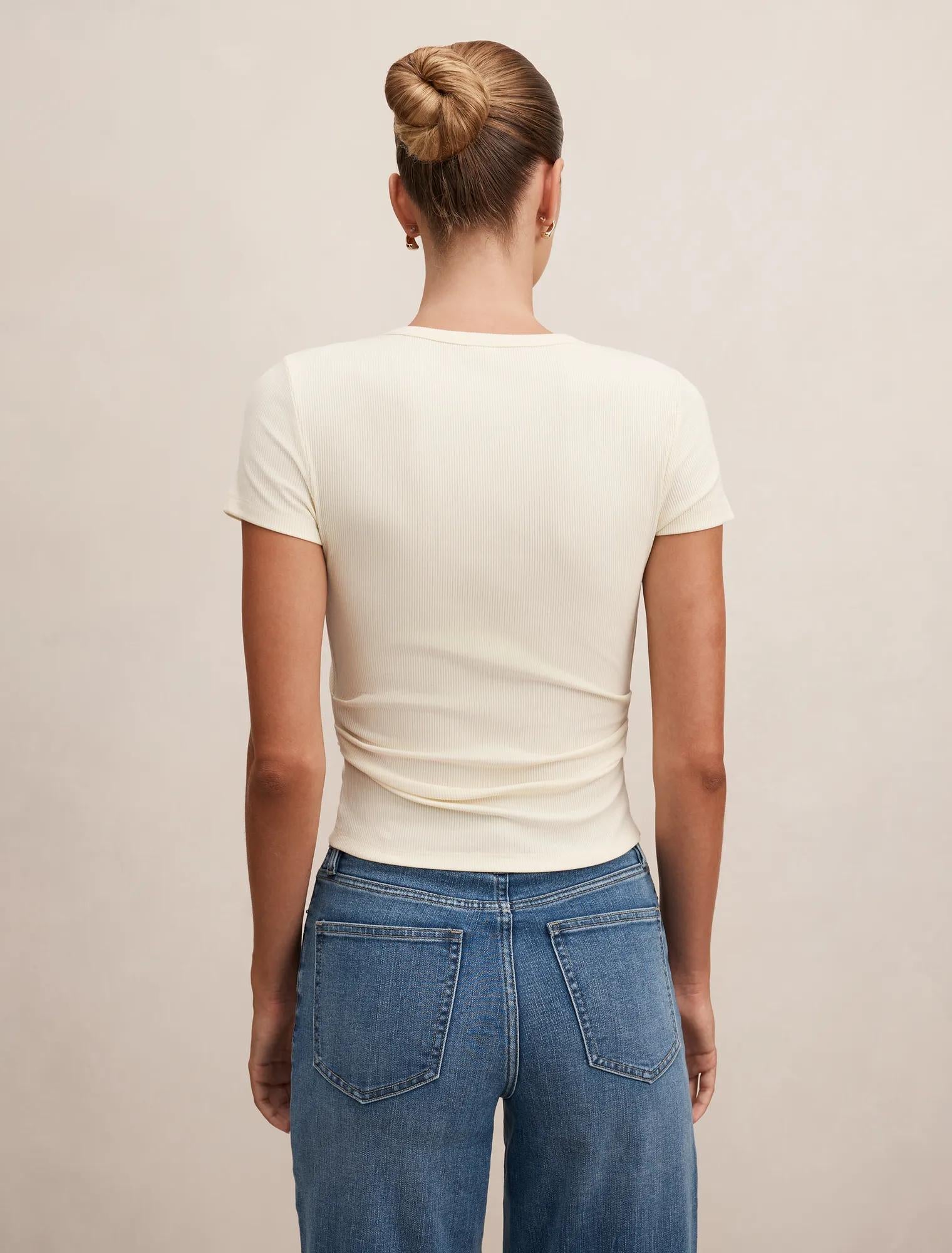 Kelly Tuck Detail Baby Tee Soft Yellow