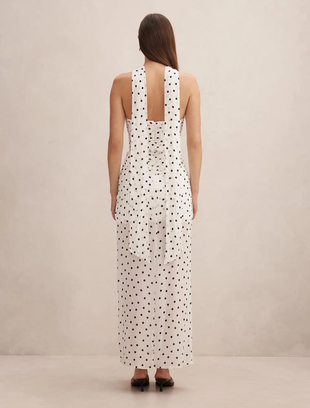 Arli Strapless Ruched Maxi Dress Porcelain Edmond Spot