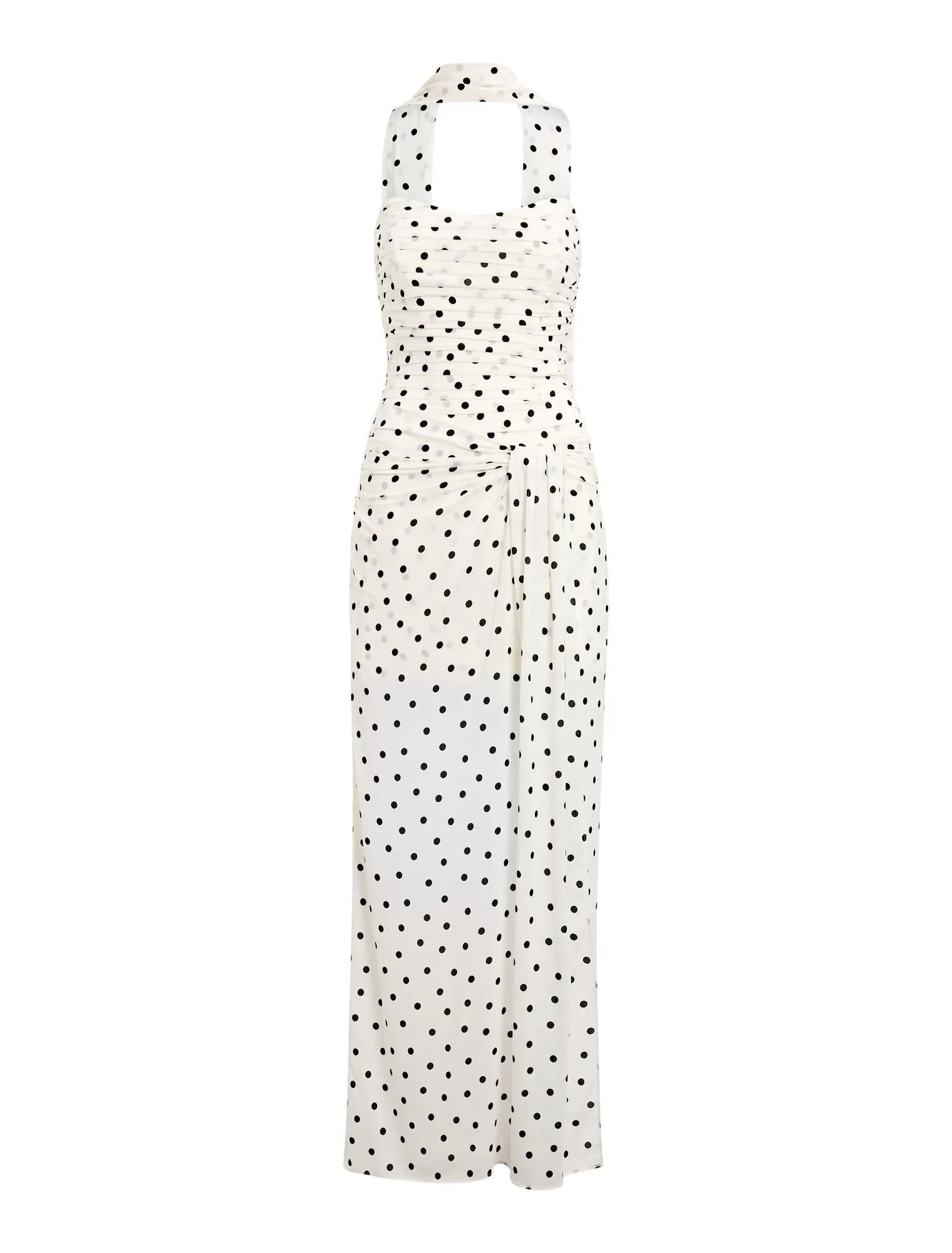 Arli Strapless Ruched Maxi Dress Porcelain Edmond Spot_mannequin