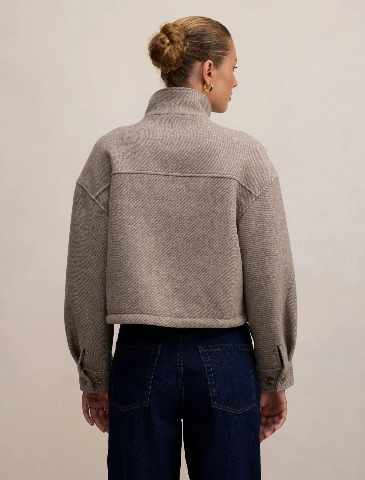 Kira Funnel Neck Jacket Mushroom Neutral