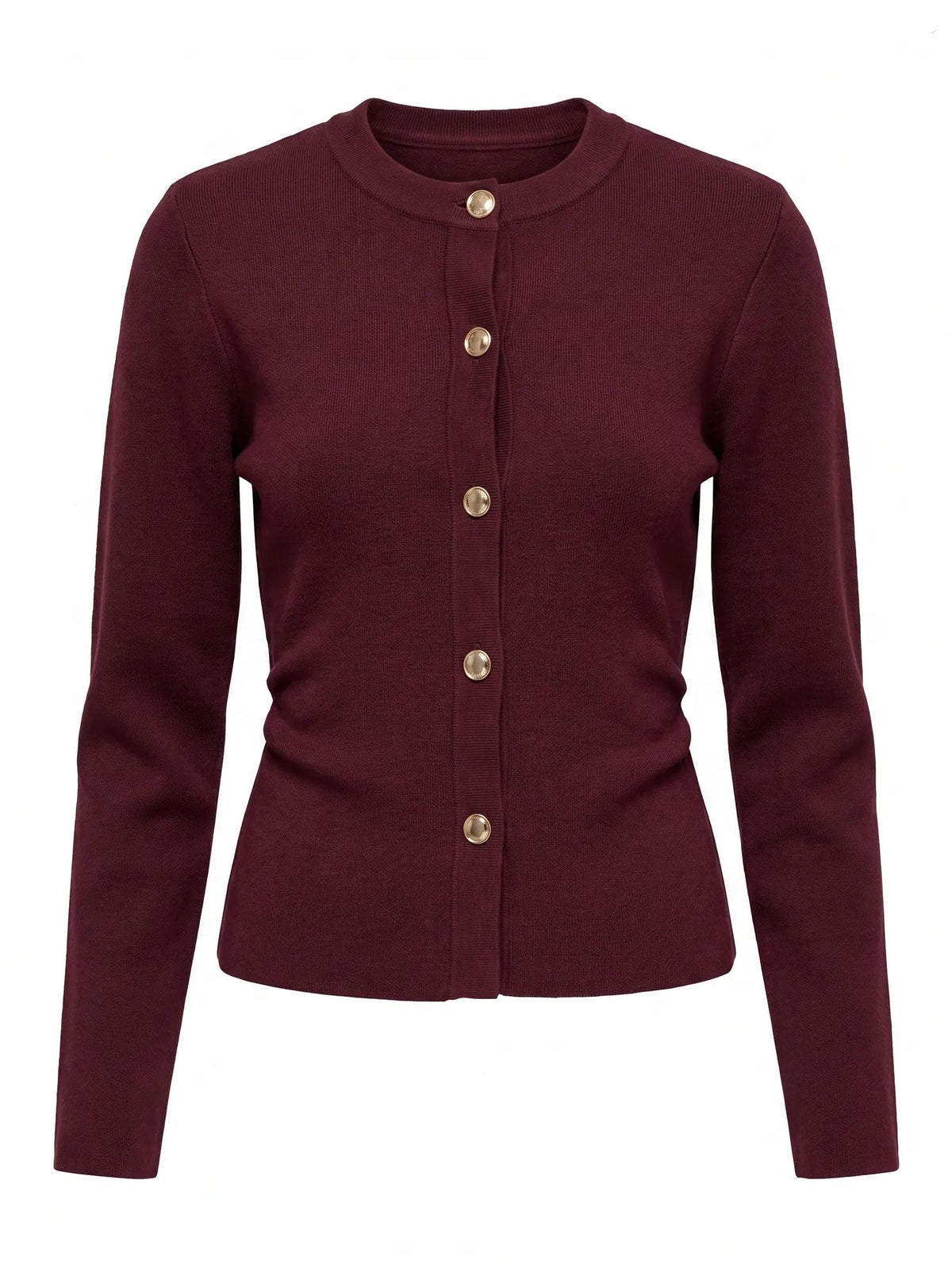 Valencia Petite Structured Cardigan Berry_mannequin