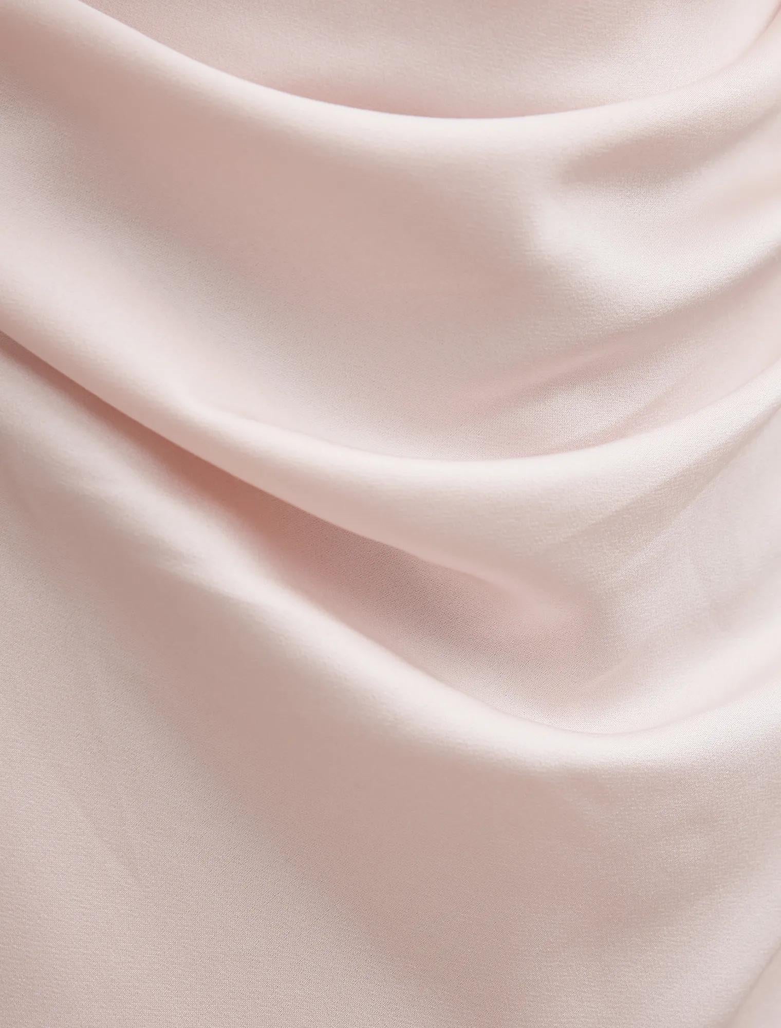 Isra Petite Drape Strapless Maxi Barely Pink