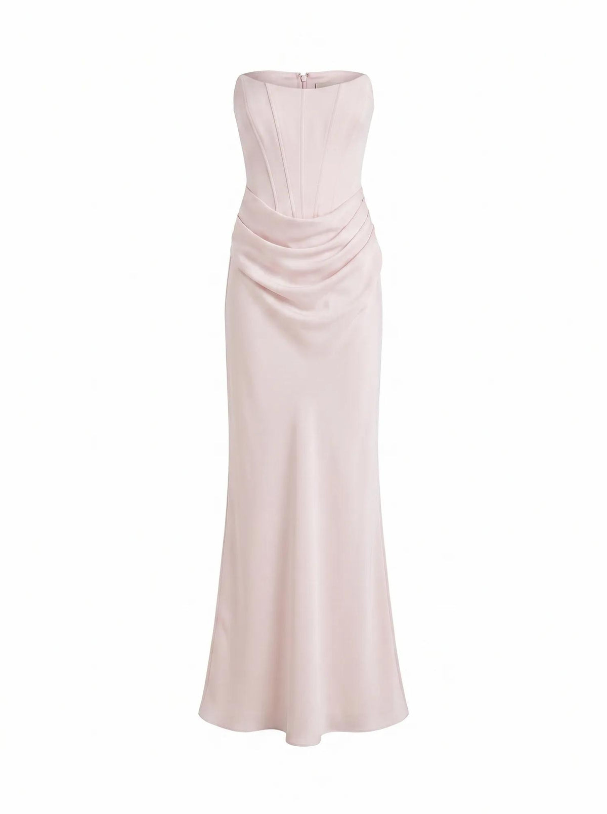 Isra Petite Drape Strapless Maxi Barely Pink_mannequin