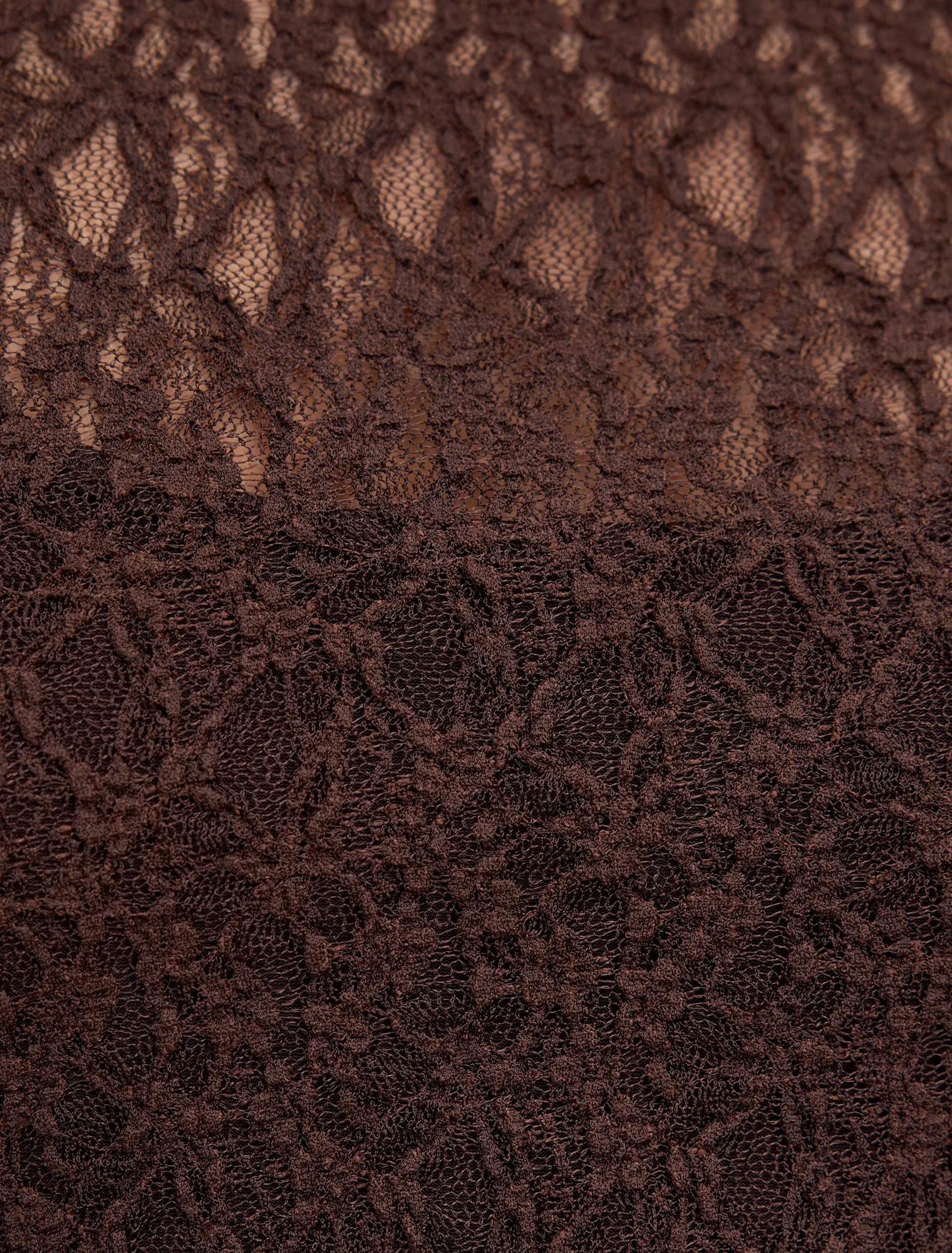 Alex Lace Long Sleeve Top Chocolate