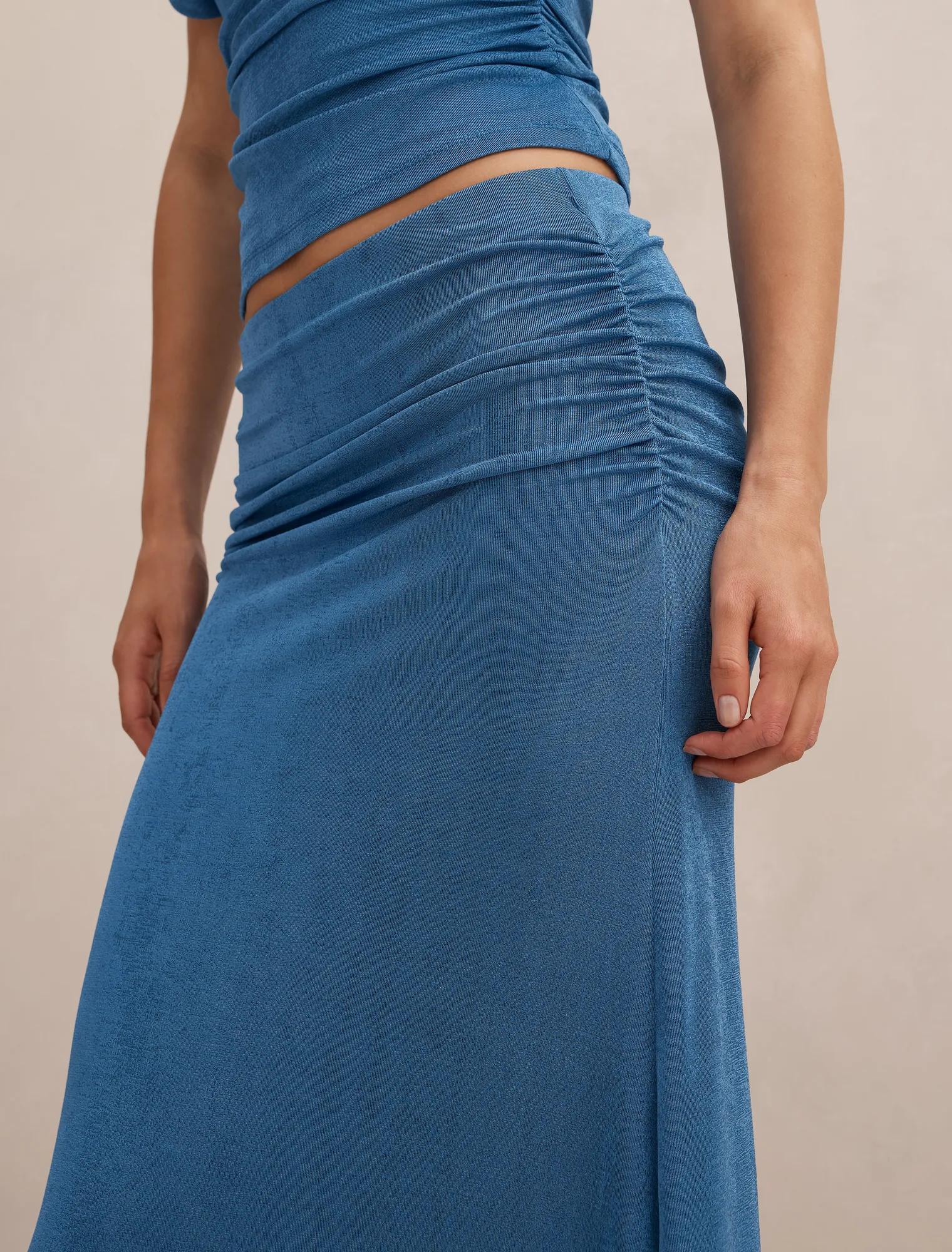 Arabella Flute Maxi Skirt Palace Blue co-ord