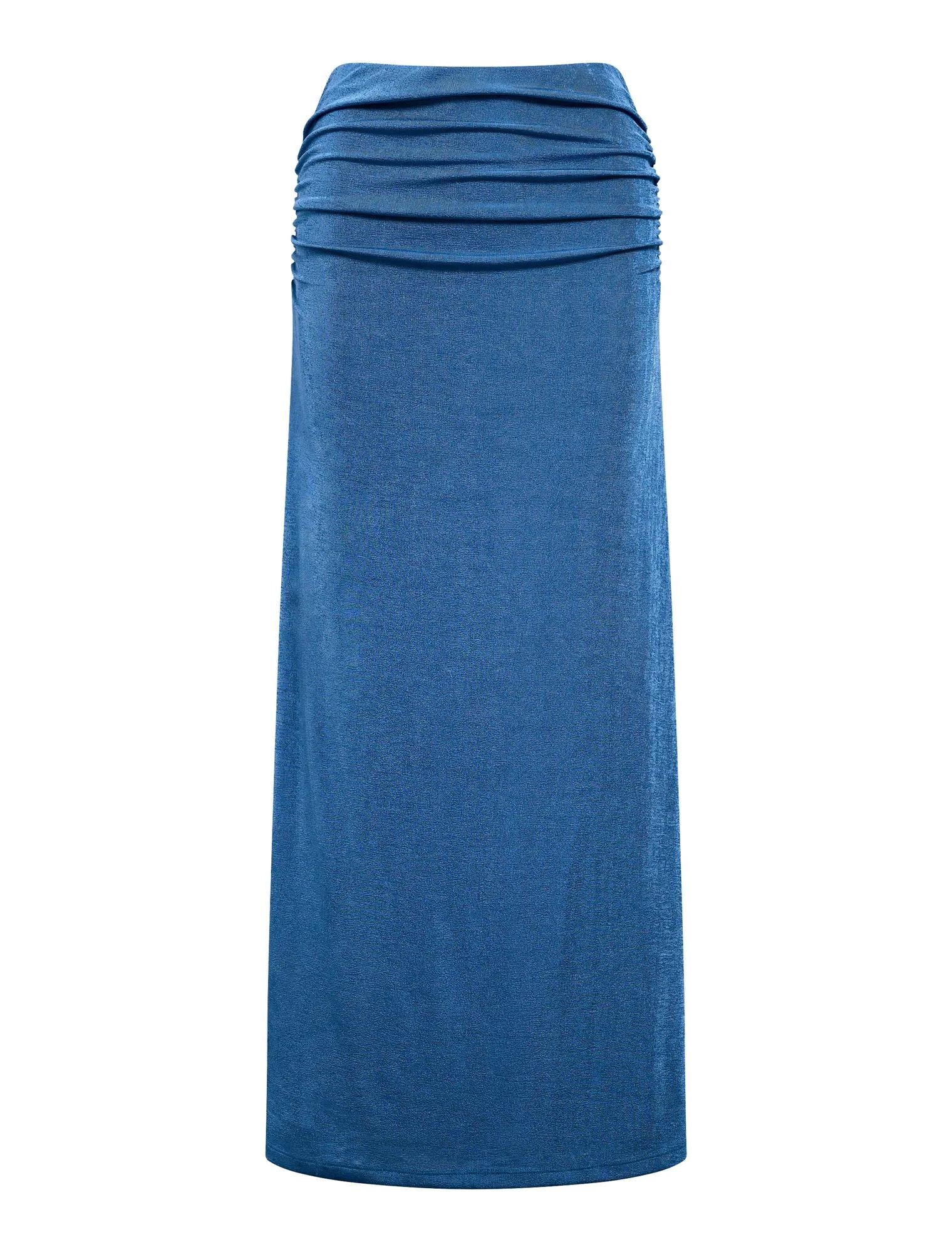 Arabella Flute Maxi Skirt Palace Blue co-ord_mannequin