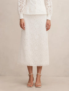 Loretta Lace Midi Skirt Porcelain Co-Ord
