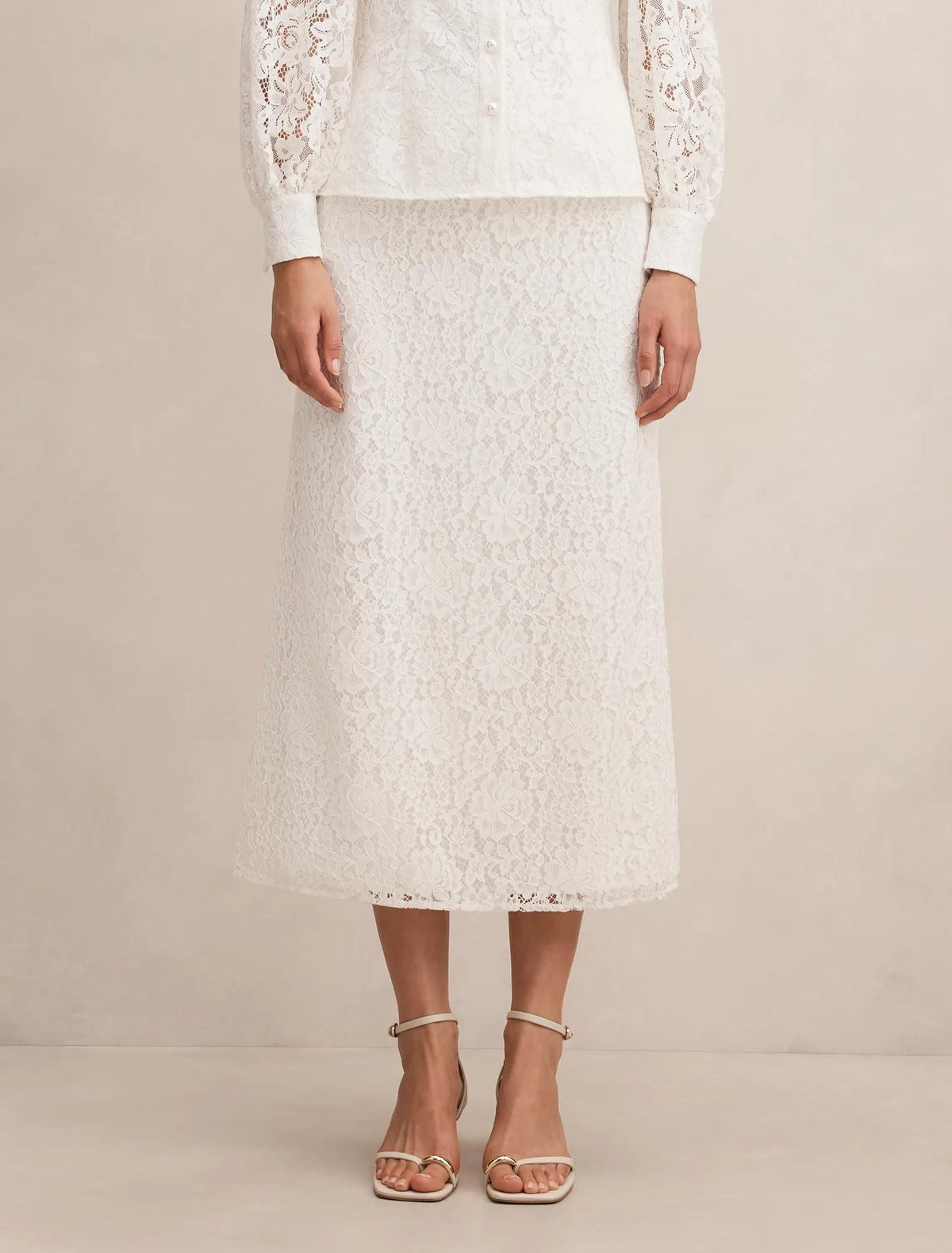 Loretta Lace Midi Skirt Porcelain Co-Ord