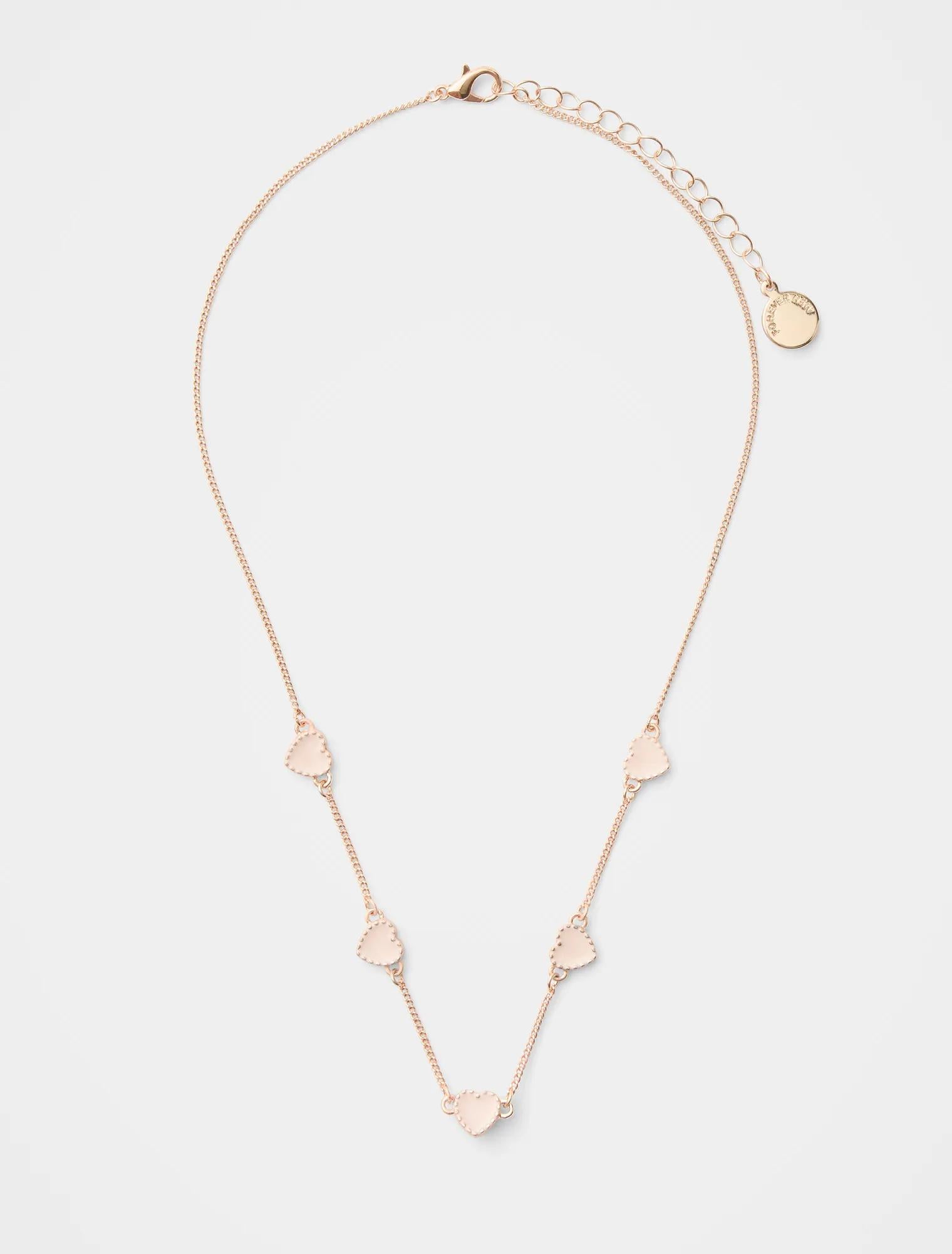 Harlie Heart Necklace Pink_mannequin