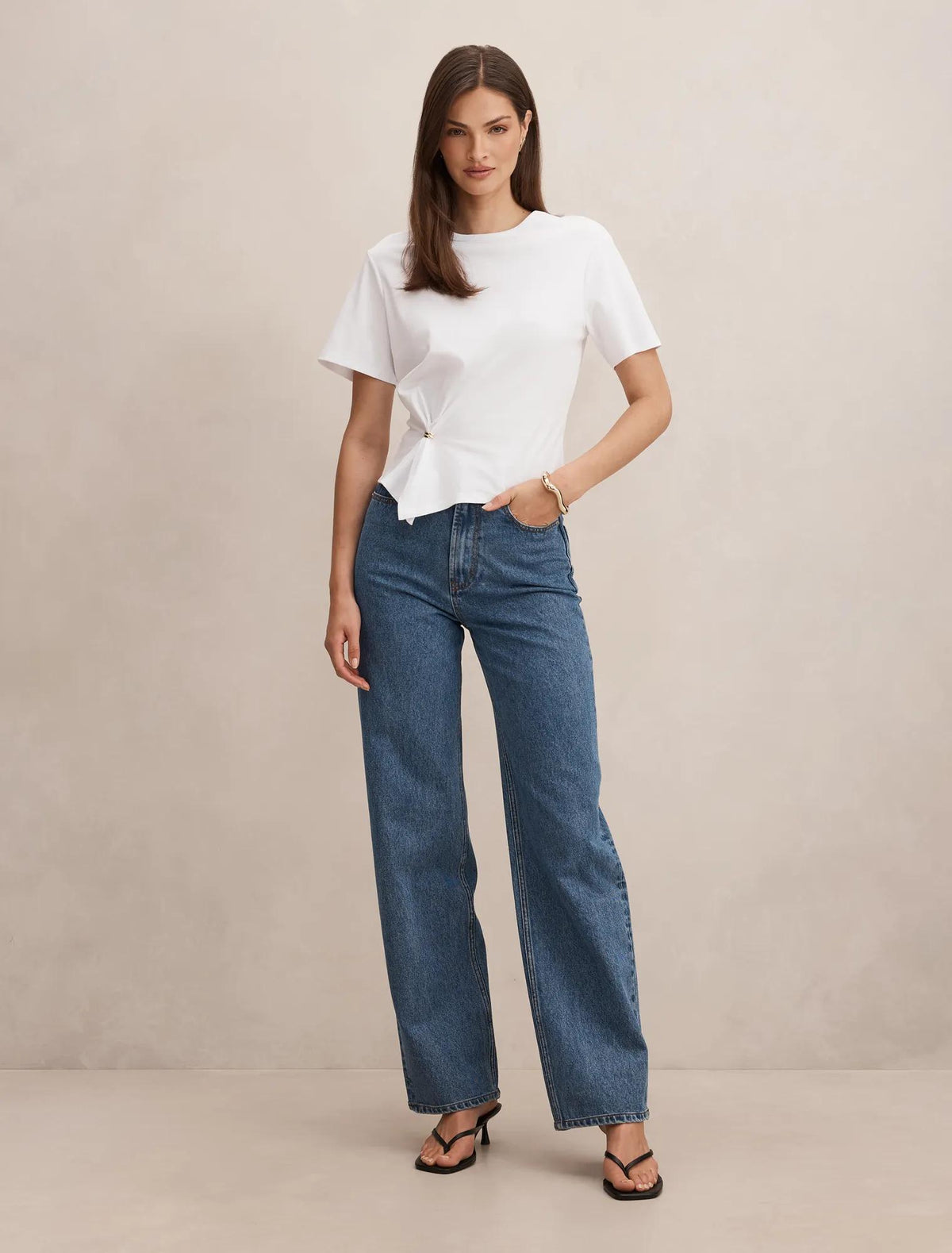 Lani Hardware Detail Tee Porcelain