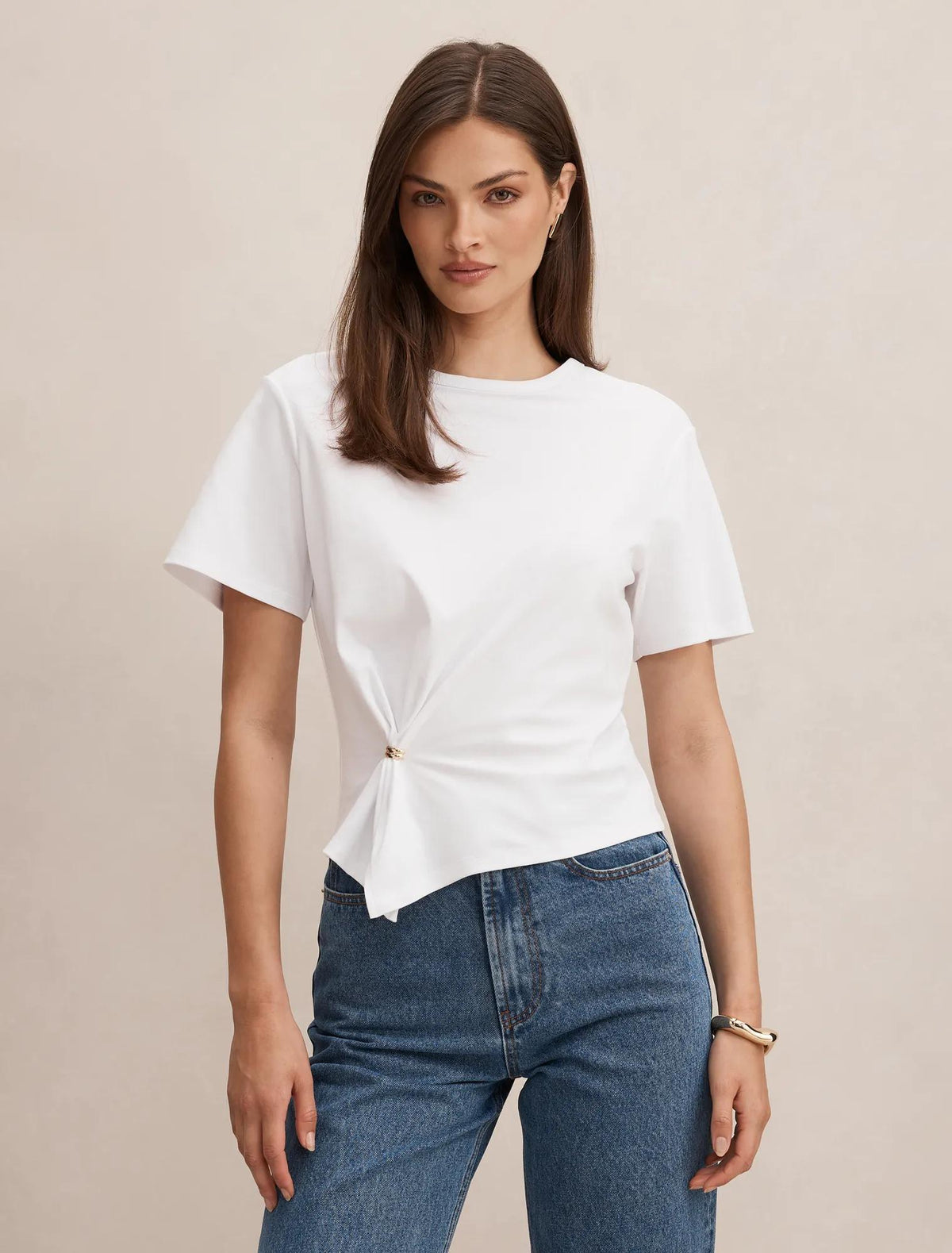 Lani Hardware Detail Tee Porcelain