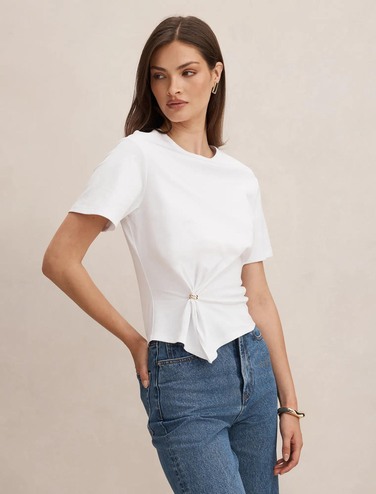 Lani Hardware Detail Tee Porcelain