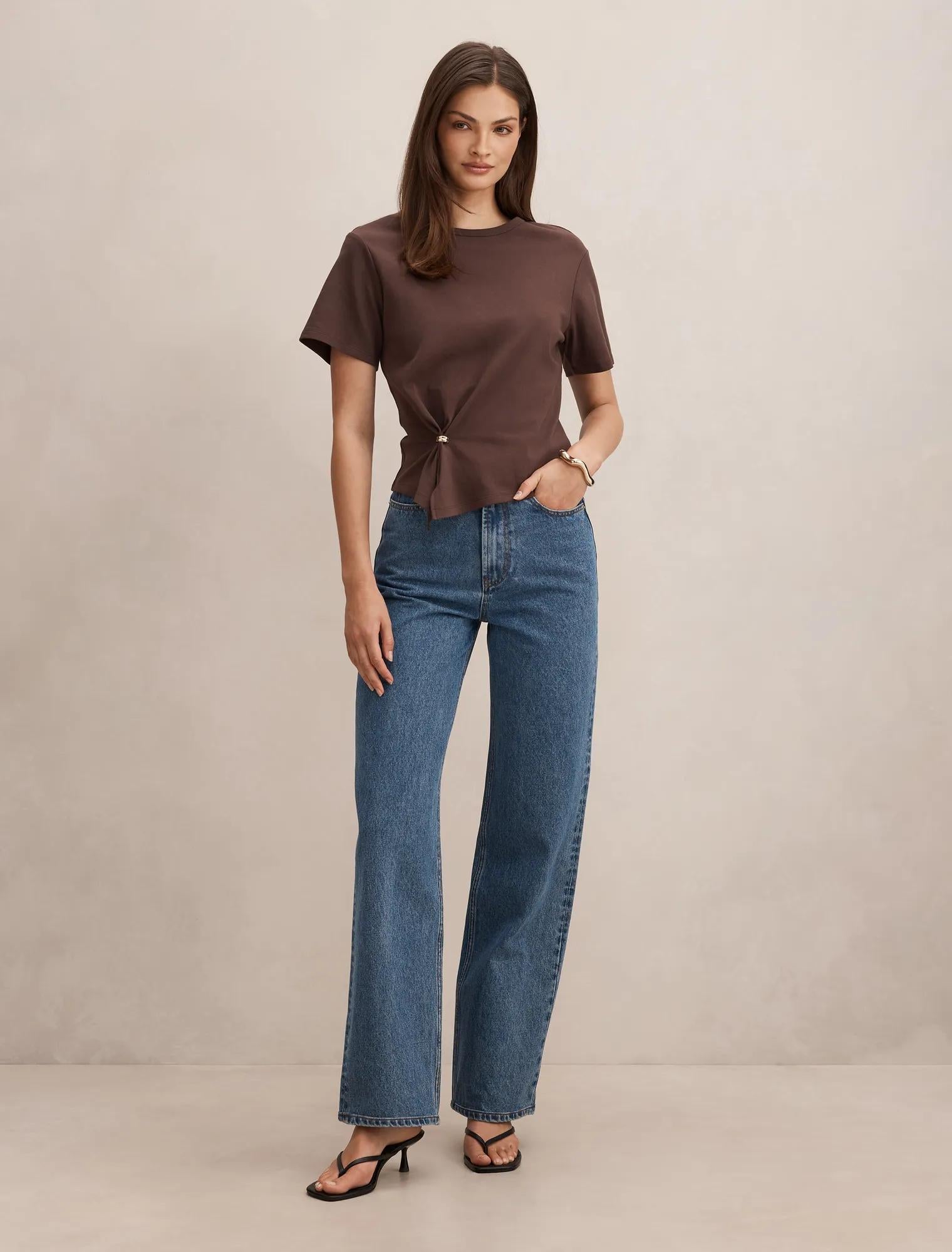 Lani Hardware Detail Tee Bark
