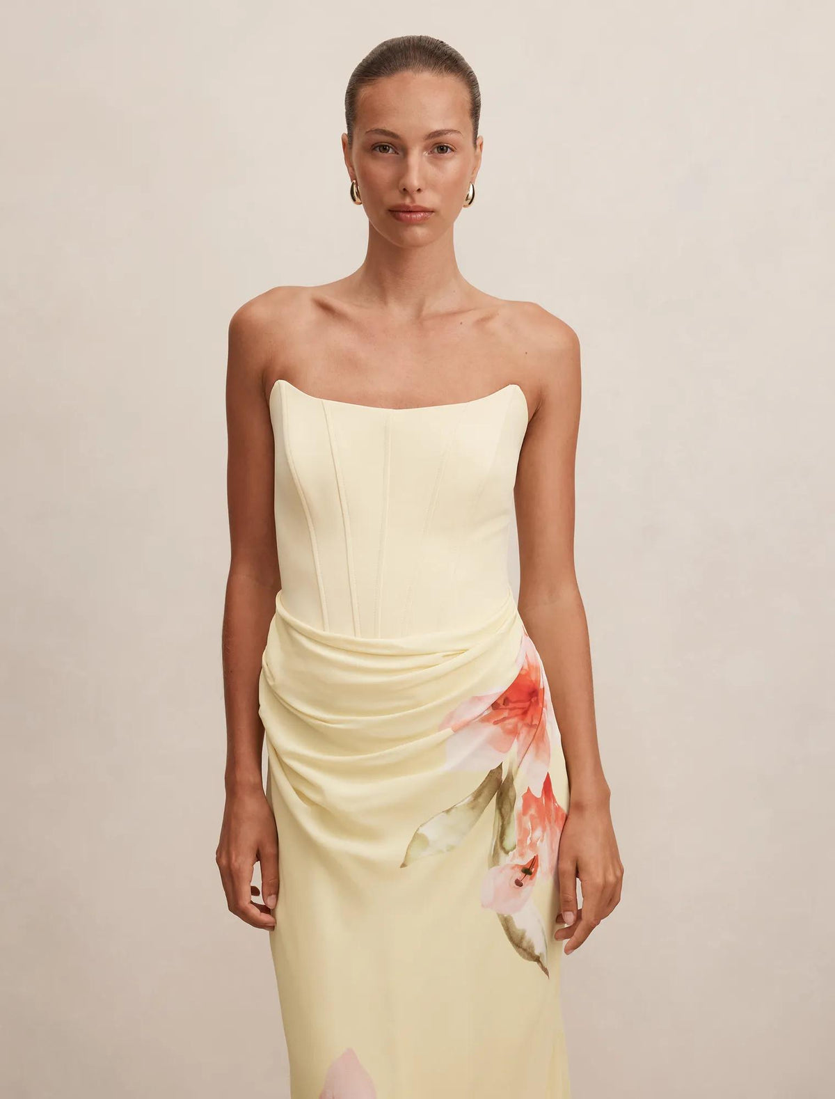 Isra Printed Strapless Maxi Linley Floral