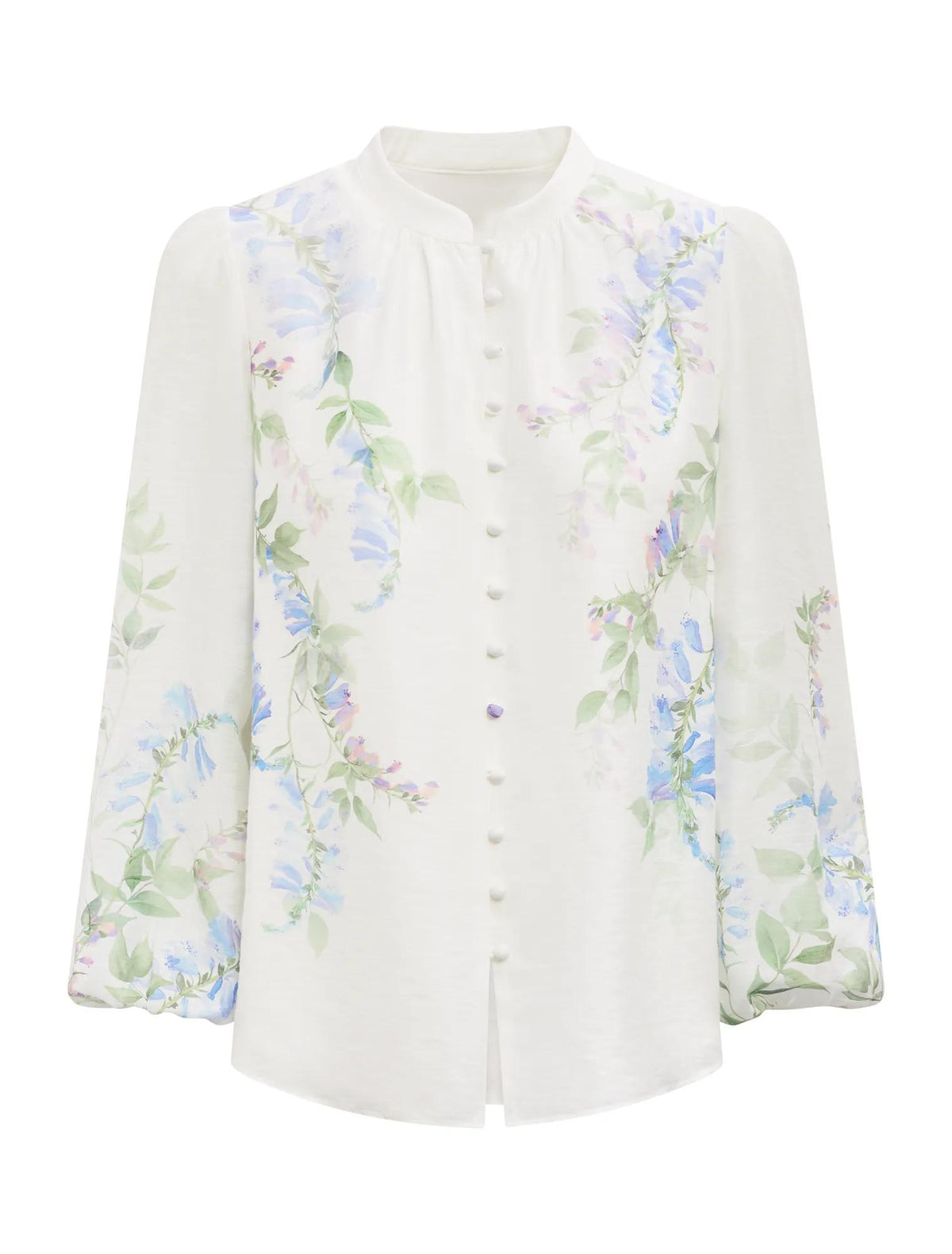 Dove Placement Print Blouse Wisteria Floral_mannequin