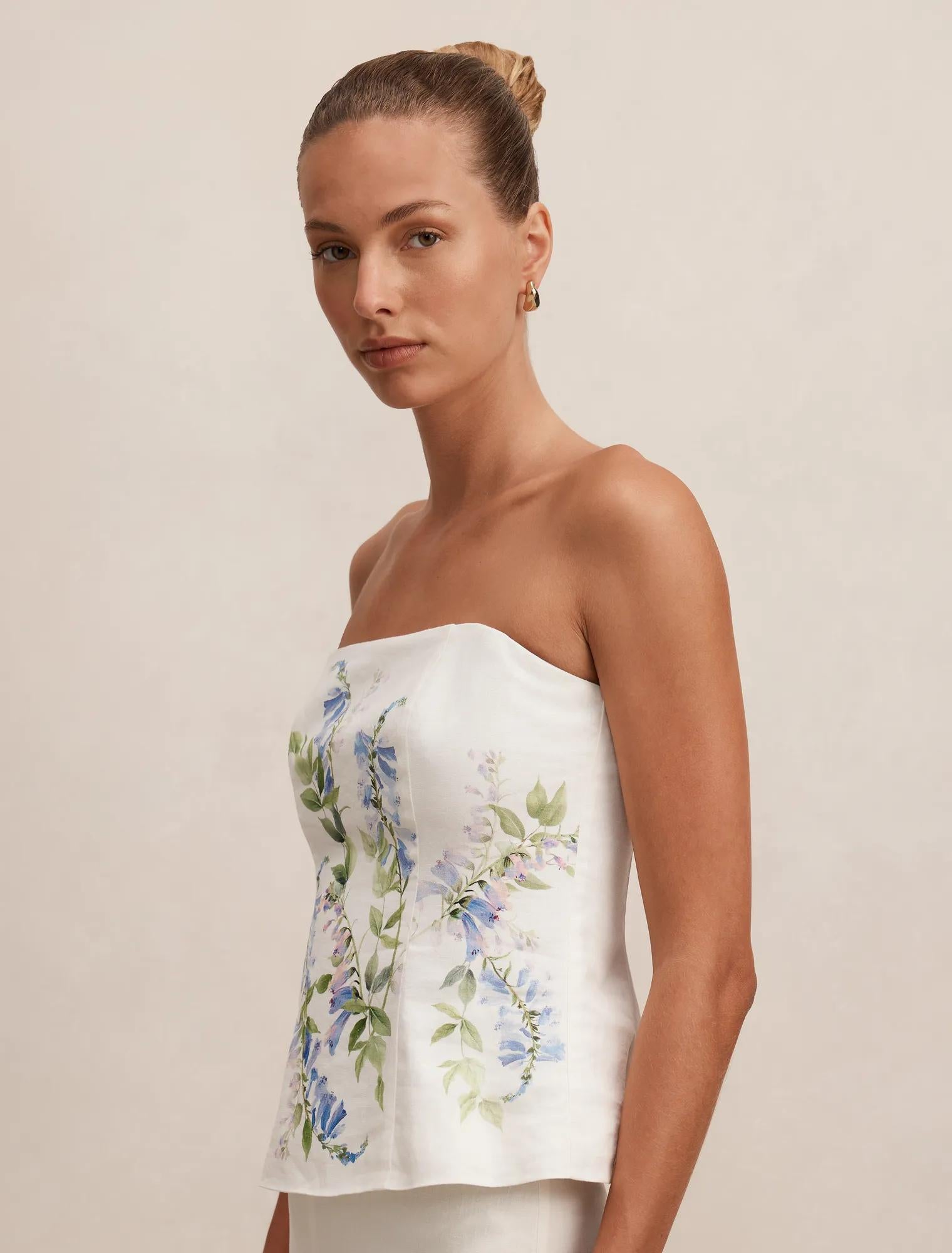 Soleil Placement Print Top Wisteria Co-ord