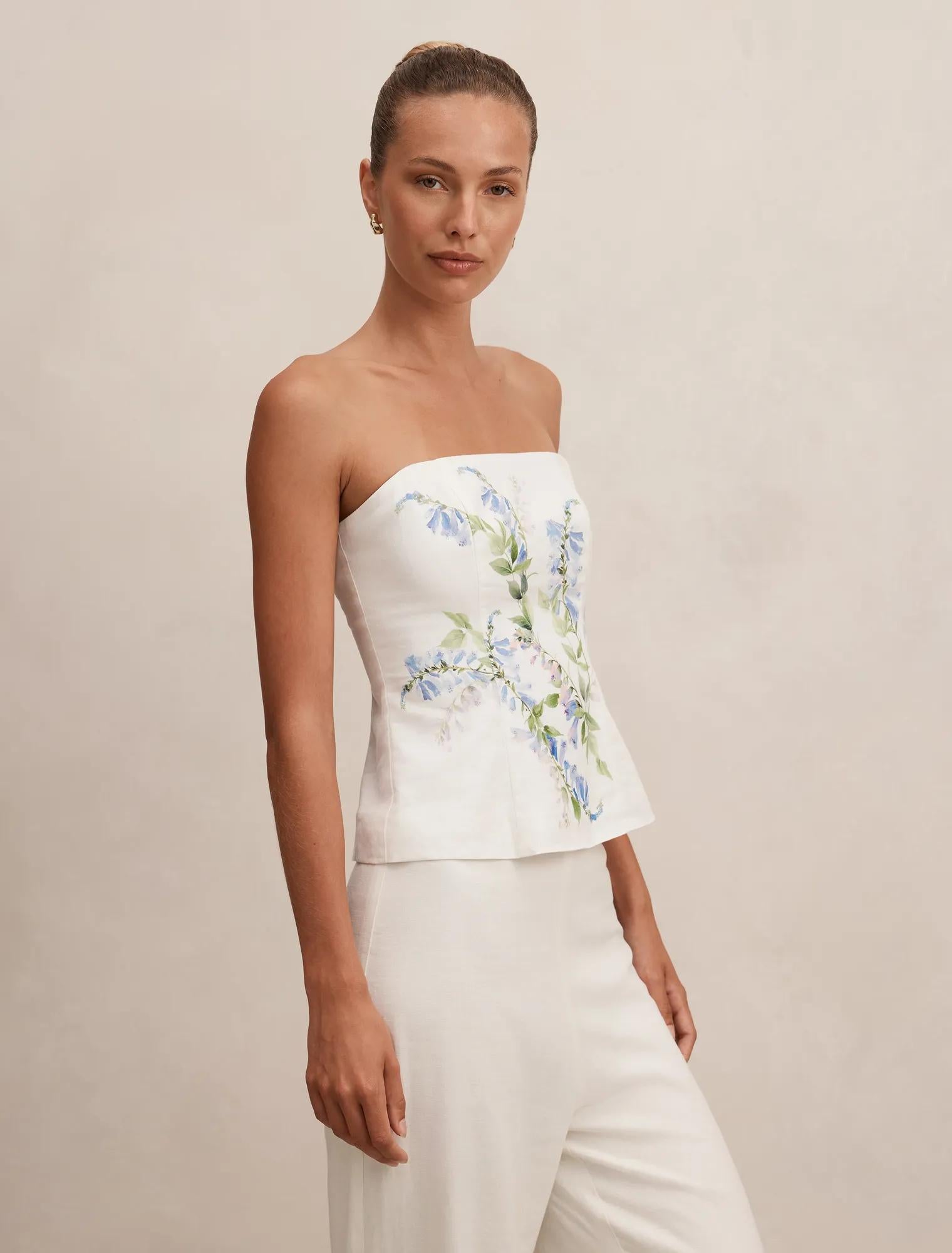 Soleil Placement Print Top Wisteria Co-ord