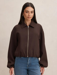 Lana Twill Jacket Dark Chocolate