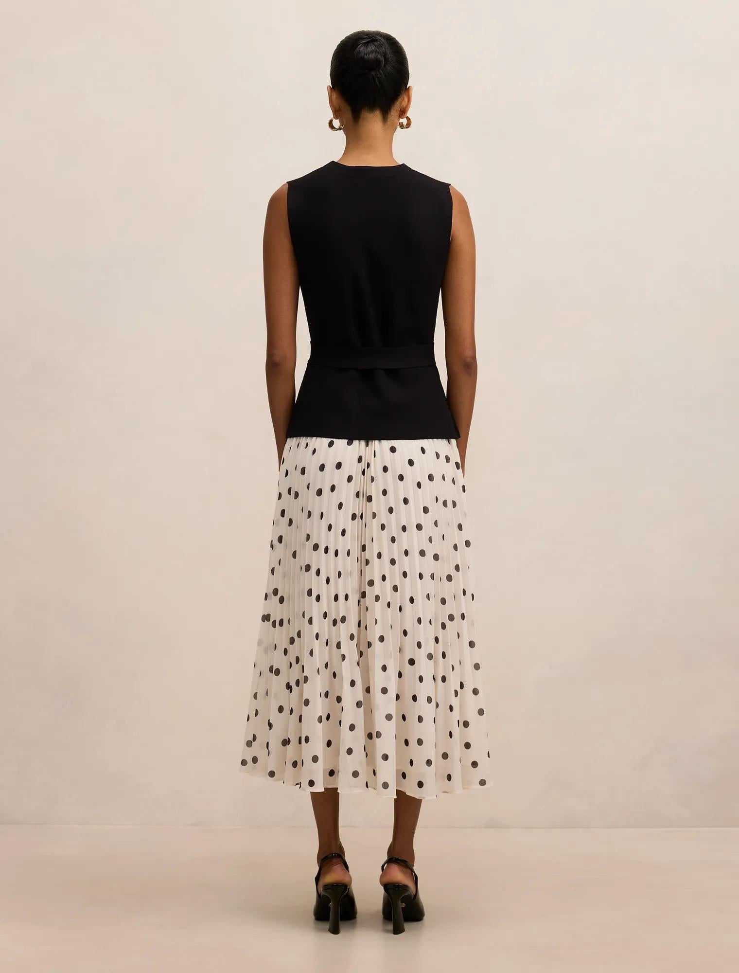 Tanya Petite Woven Mix Knit Dress Mono