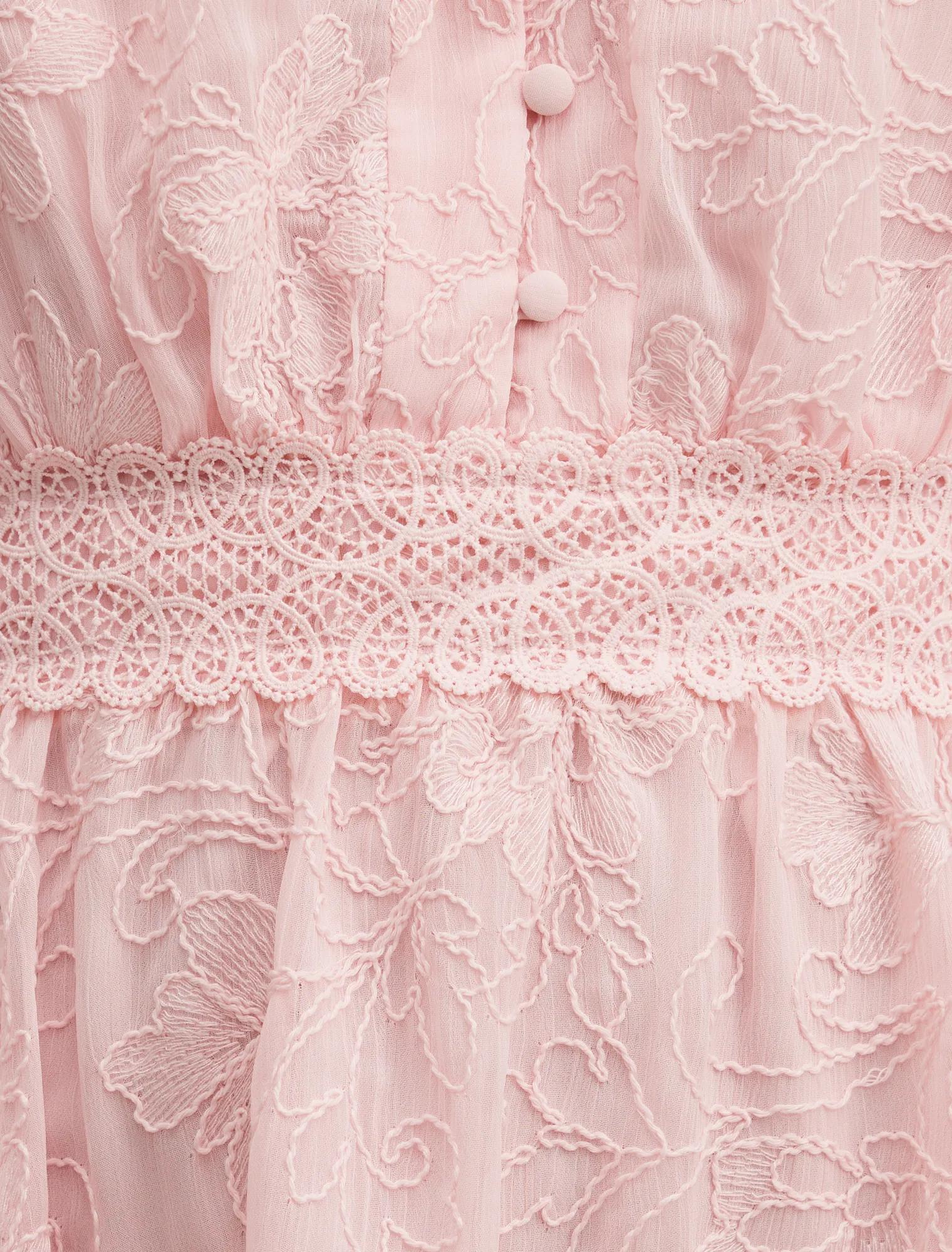 Thalia Embroidered Skater Mini Soft Pink