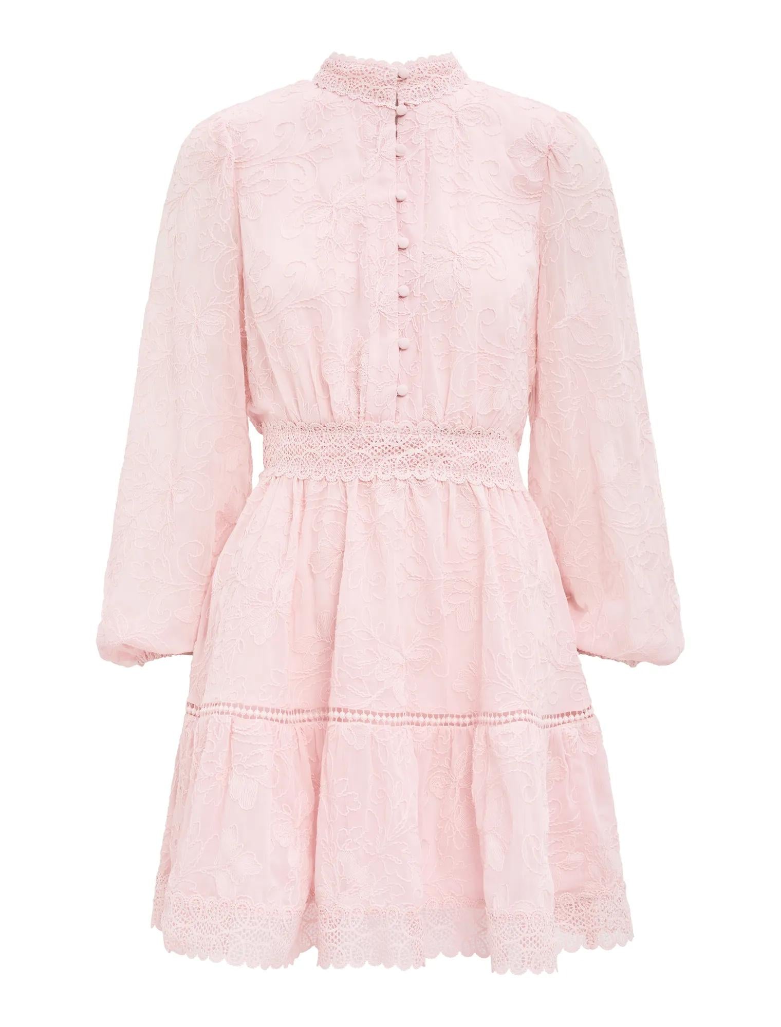 Thalia Embroidered Skater Mini Soft Pink_mannequin