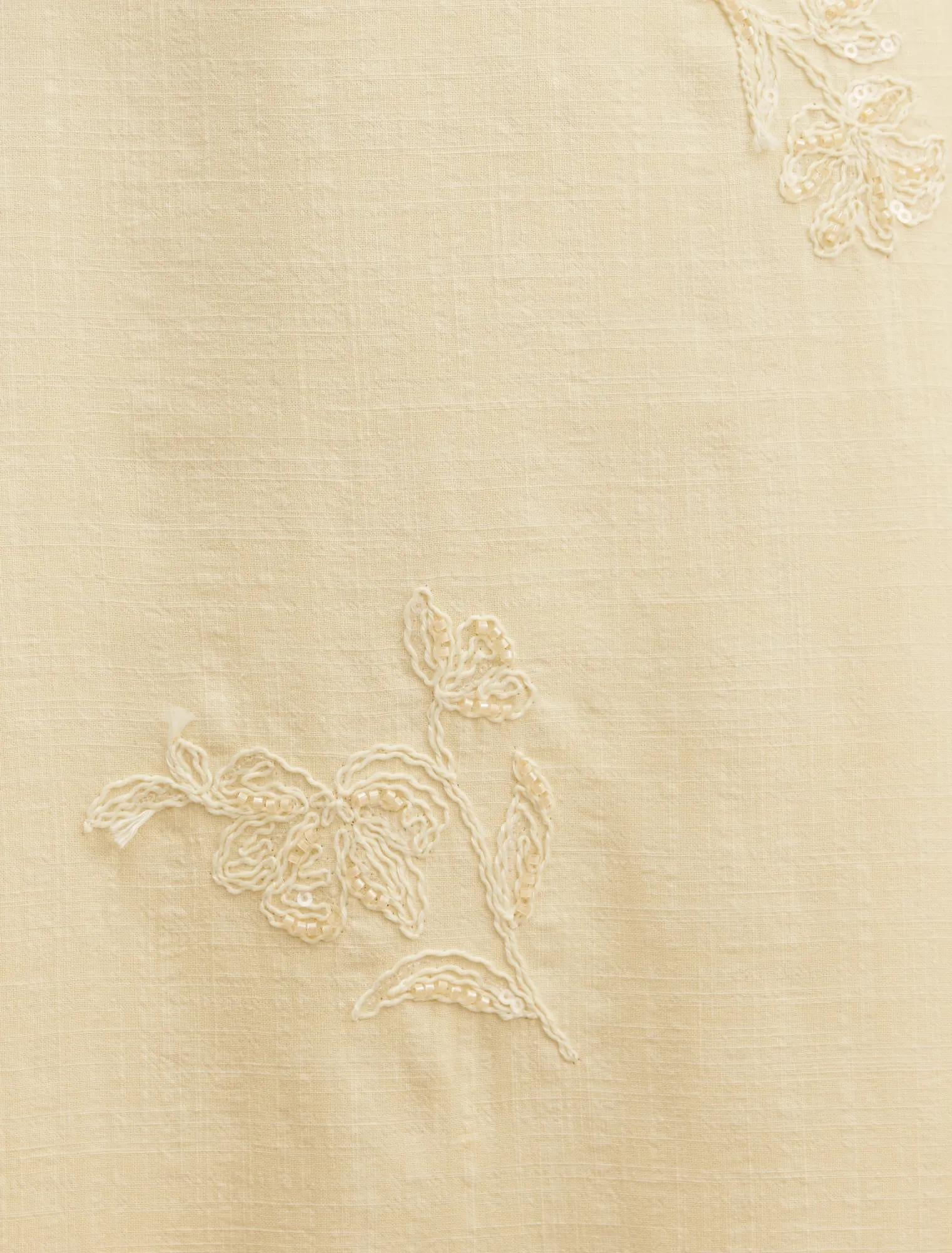 Tiffany Embroidery Sequin Midi Spring Daffodil