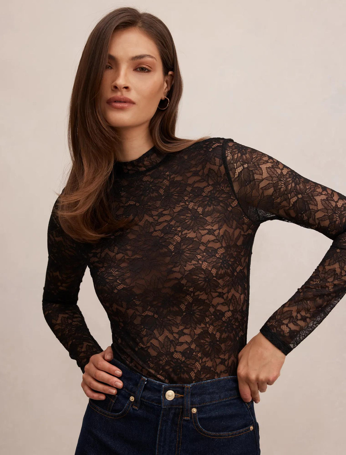 Bea Lace Bodysuit Black