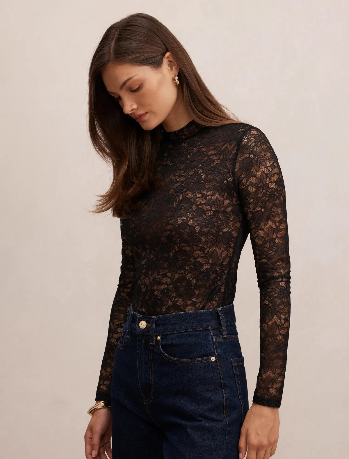 Bea Lace Bodysuit Black
