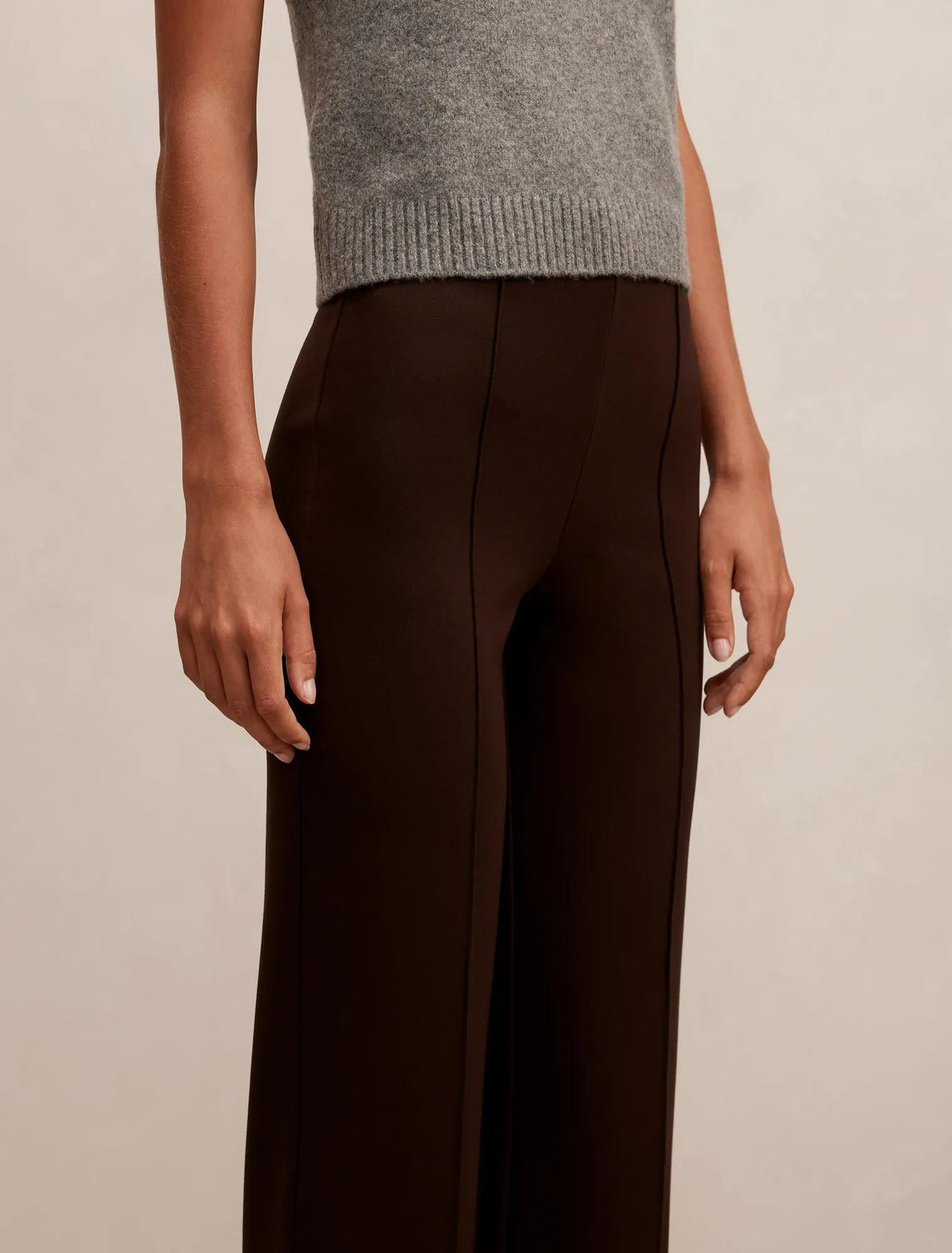 Piper Ponte Straight Leg Pant Chocolate