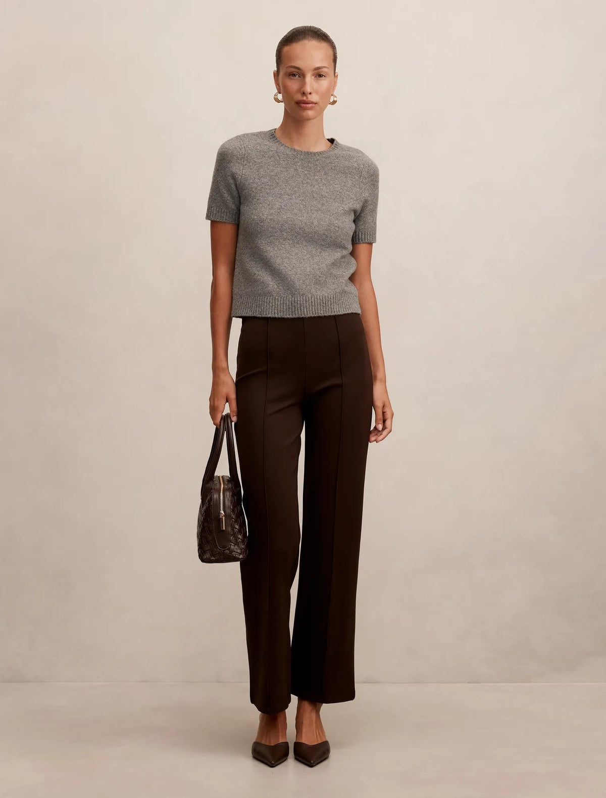 Piper Ponte Straight Leg Pant Chocolate