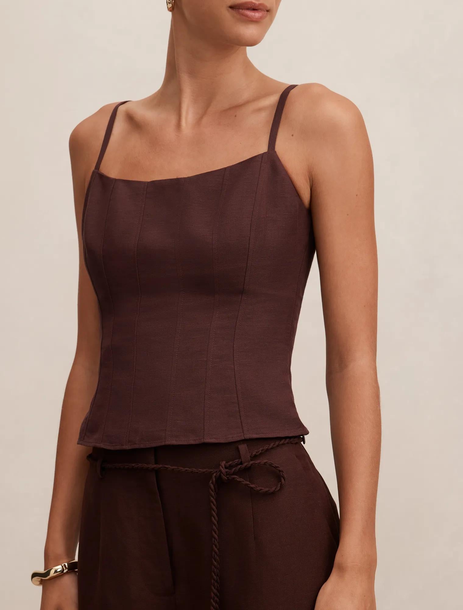River Corset Top Chocolate