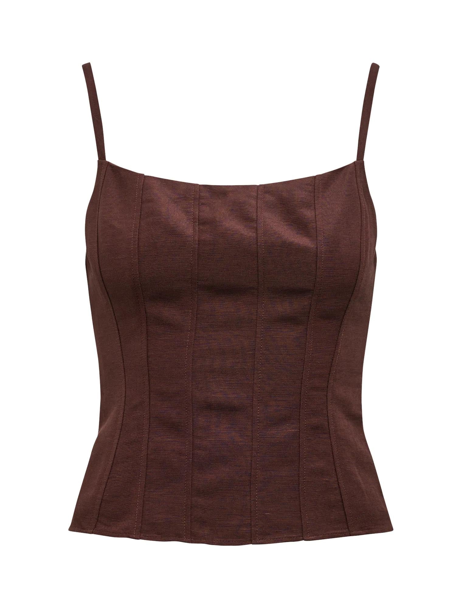 River Corset Top Chocolate_mannequin