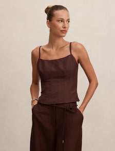 River Corset Top Chocolate