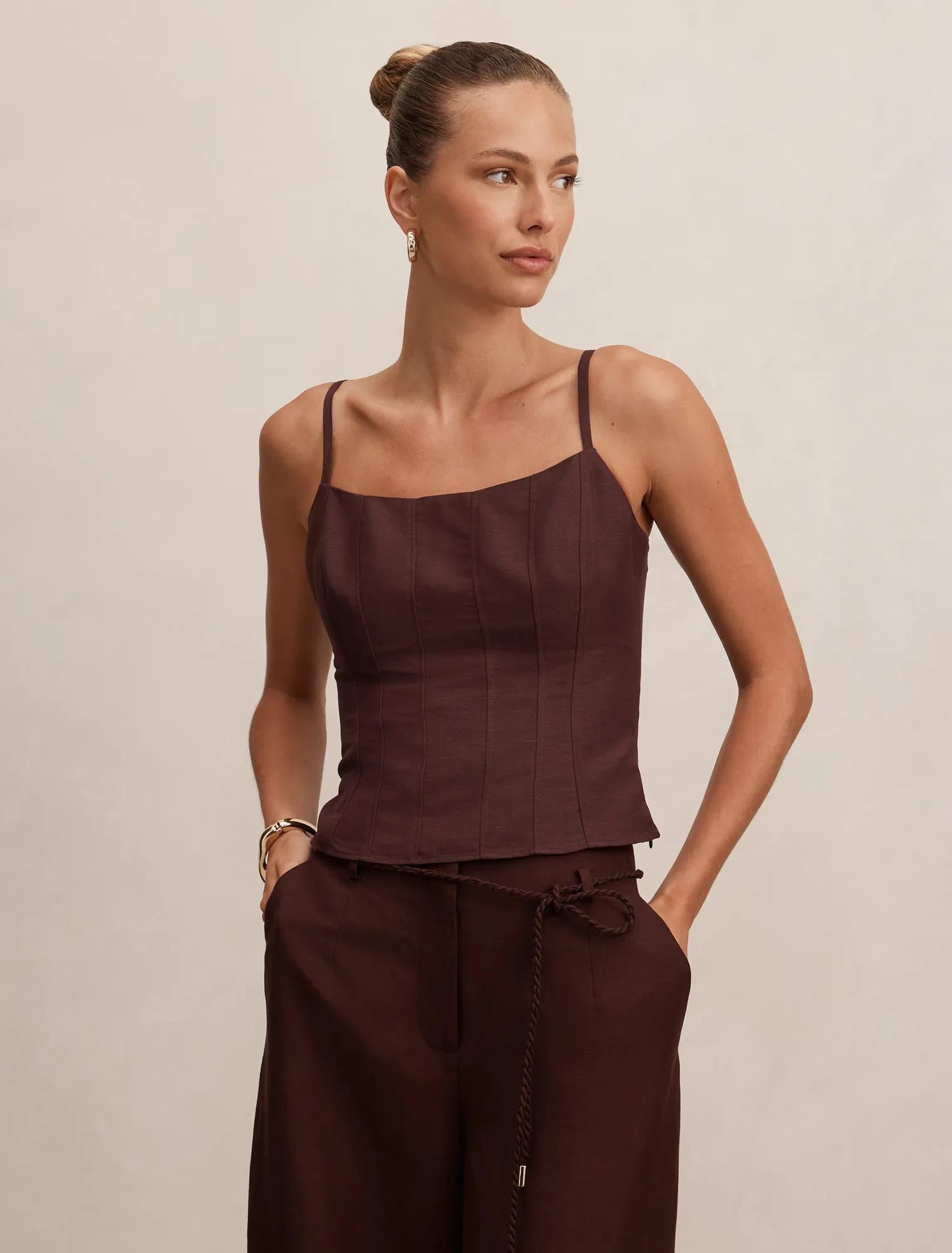 River Corset Top Chocolate