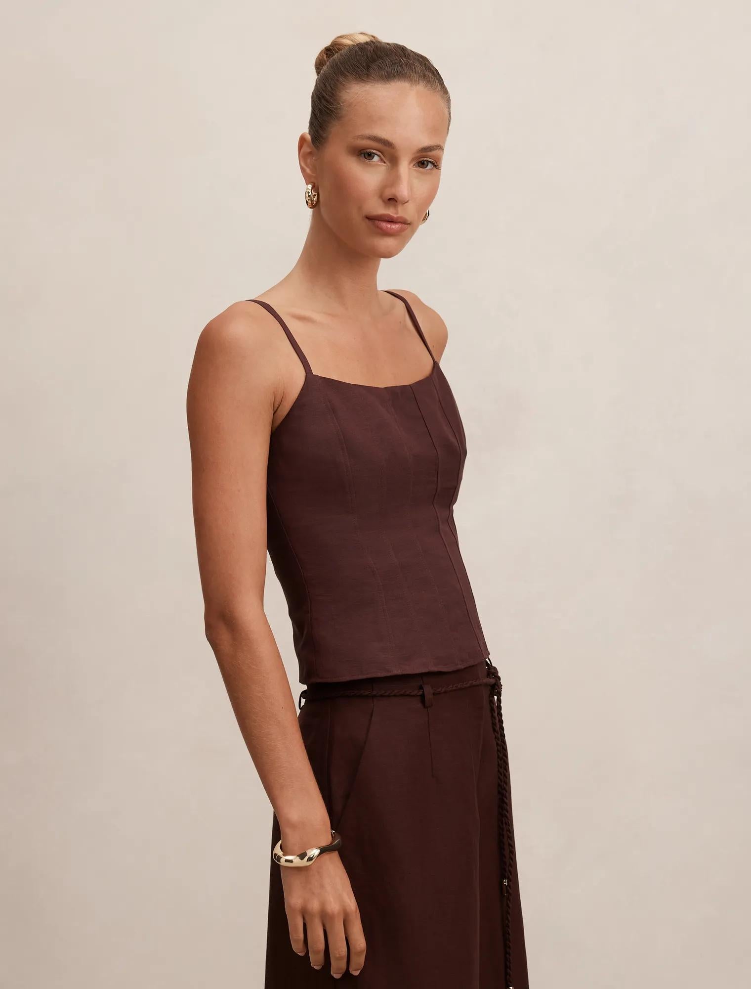 River Corset Top Chocolate