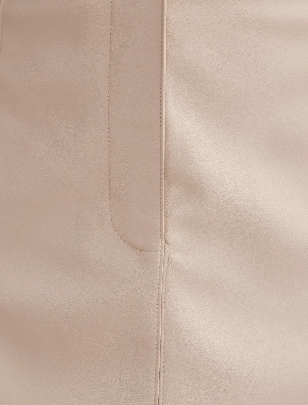 Isla Vegan Leather Midi Skirt Bone
