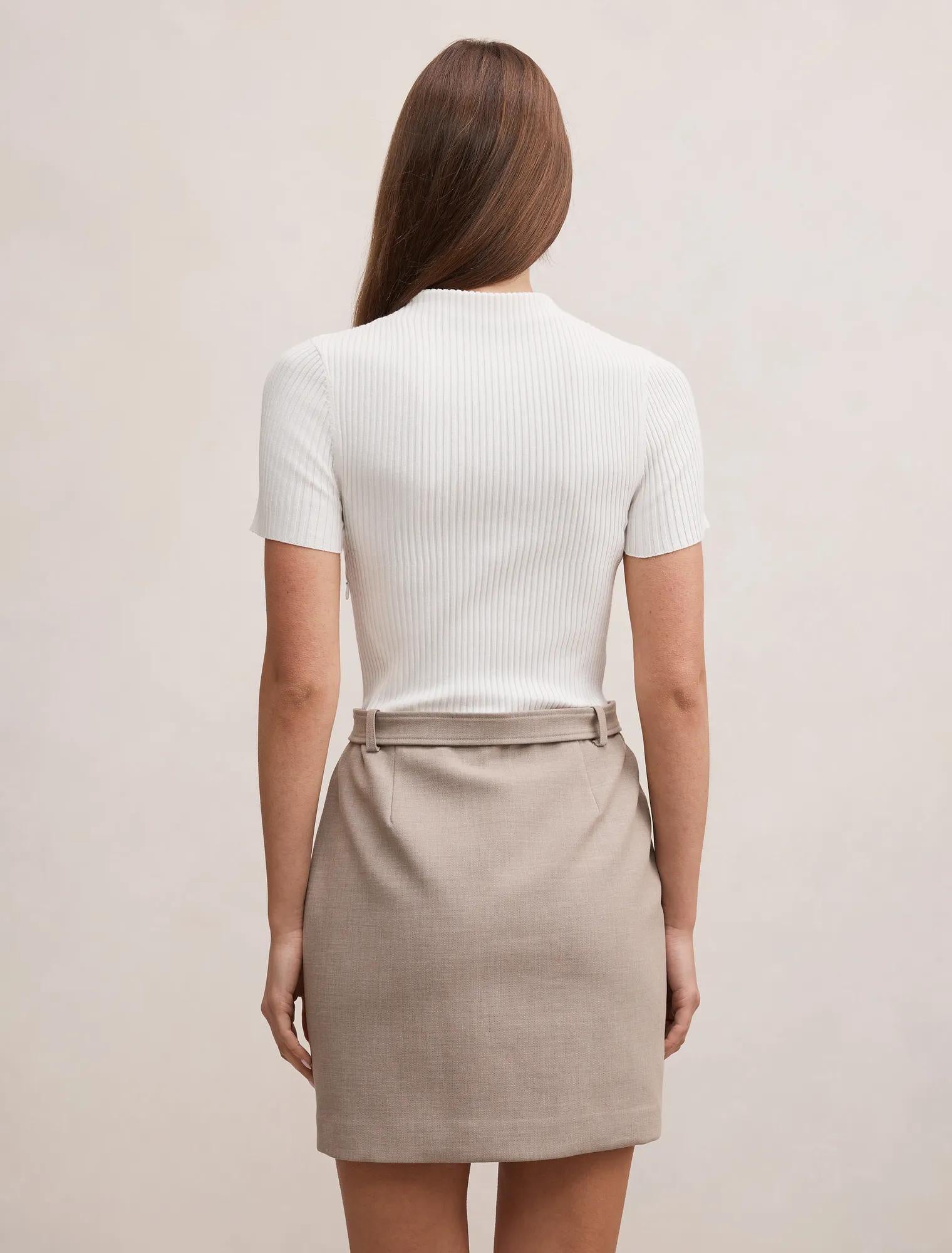 Maya Woven Mixed Mini Dress Neutral Set
