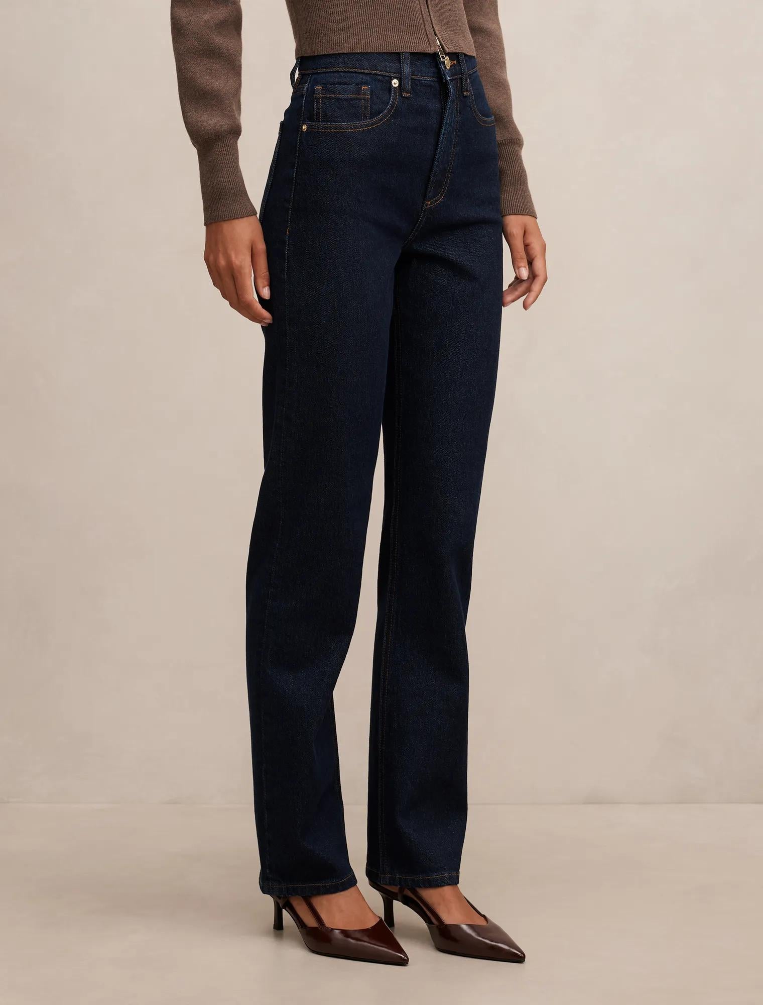 Devon High Rise Slim Jean Dark Indigo
